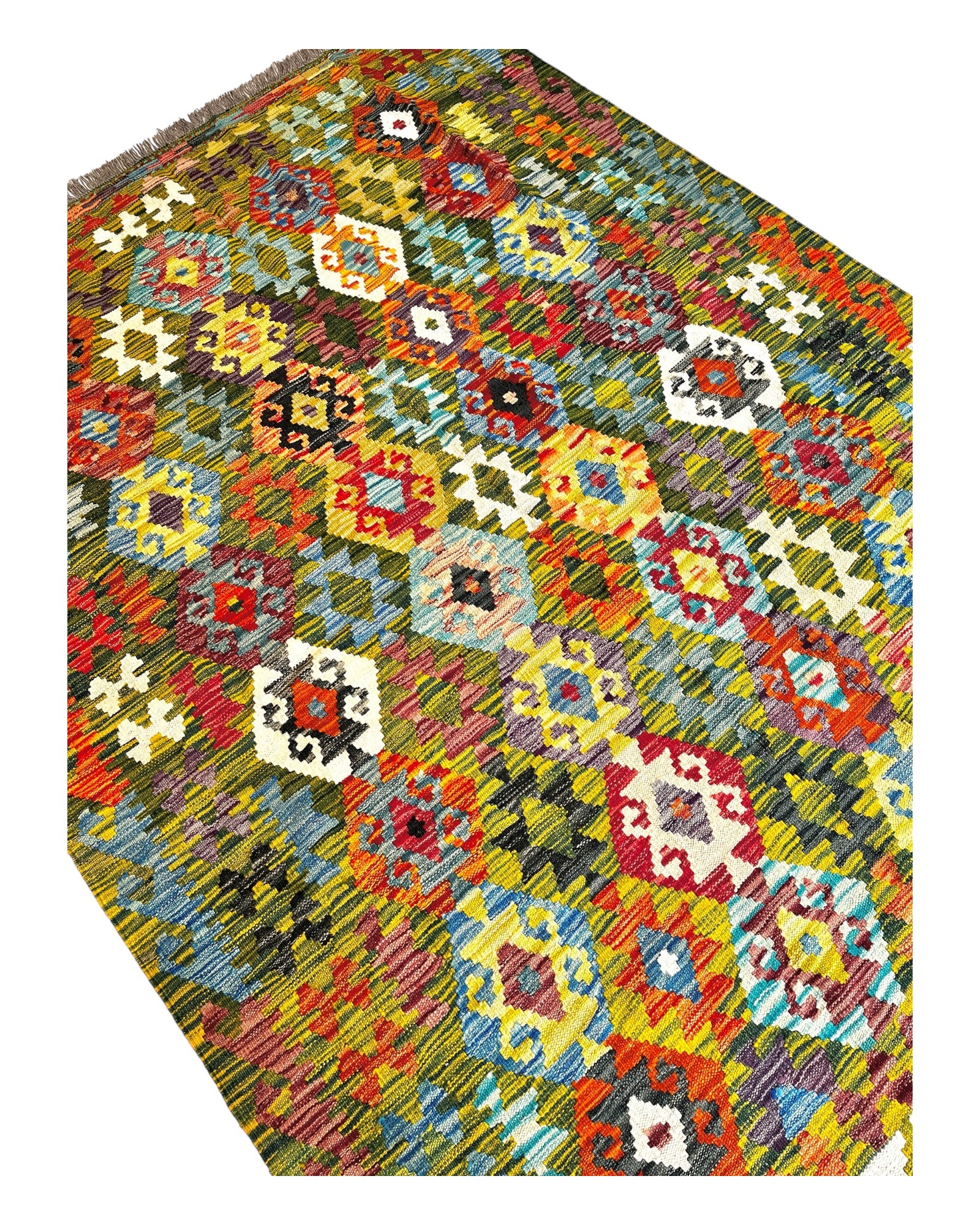 213cm x 153cm Green Maymana Kilim