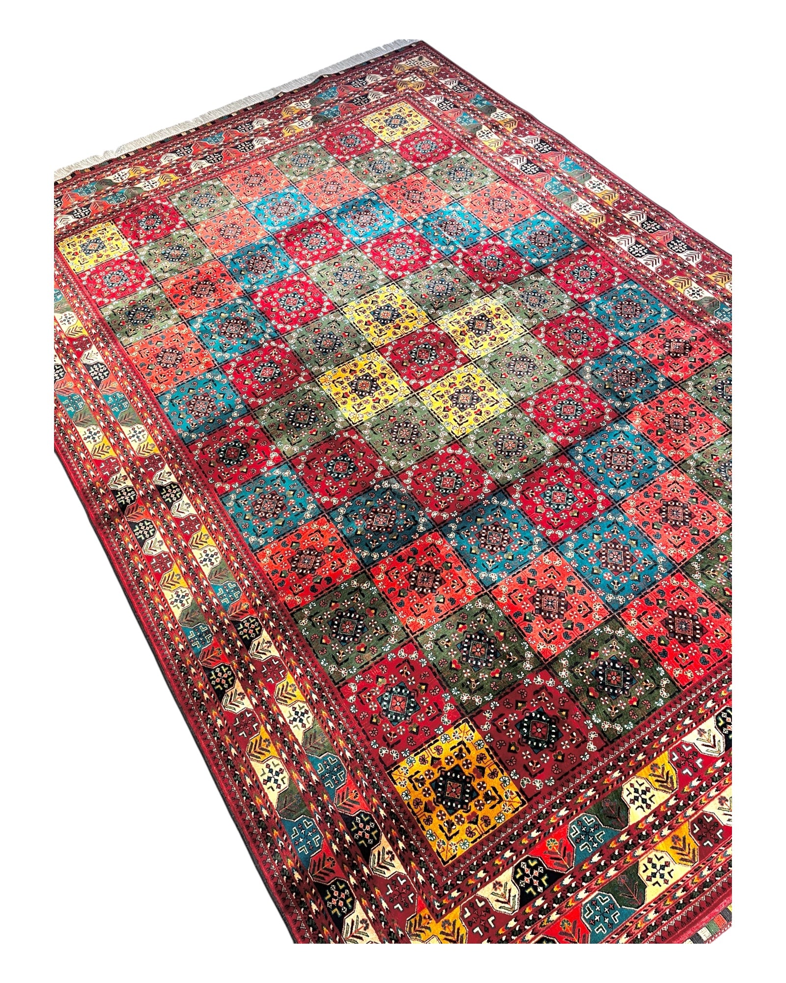 Extra Large Multi-coloured Tile Rug 352cm x 250cm