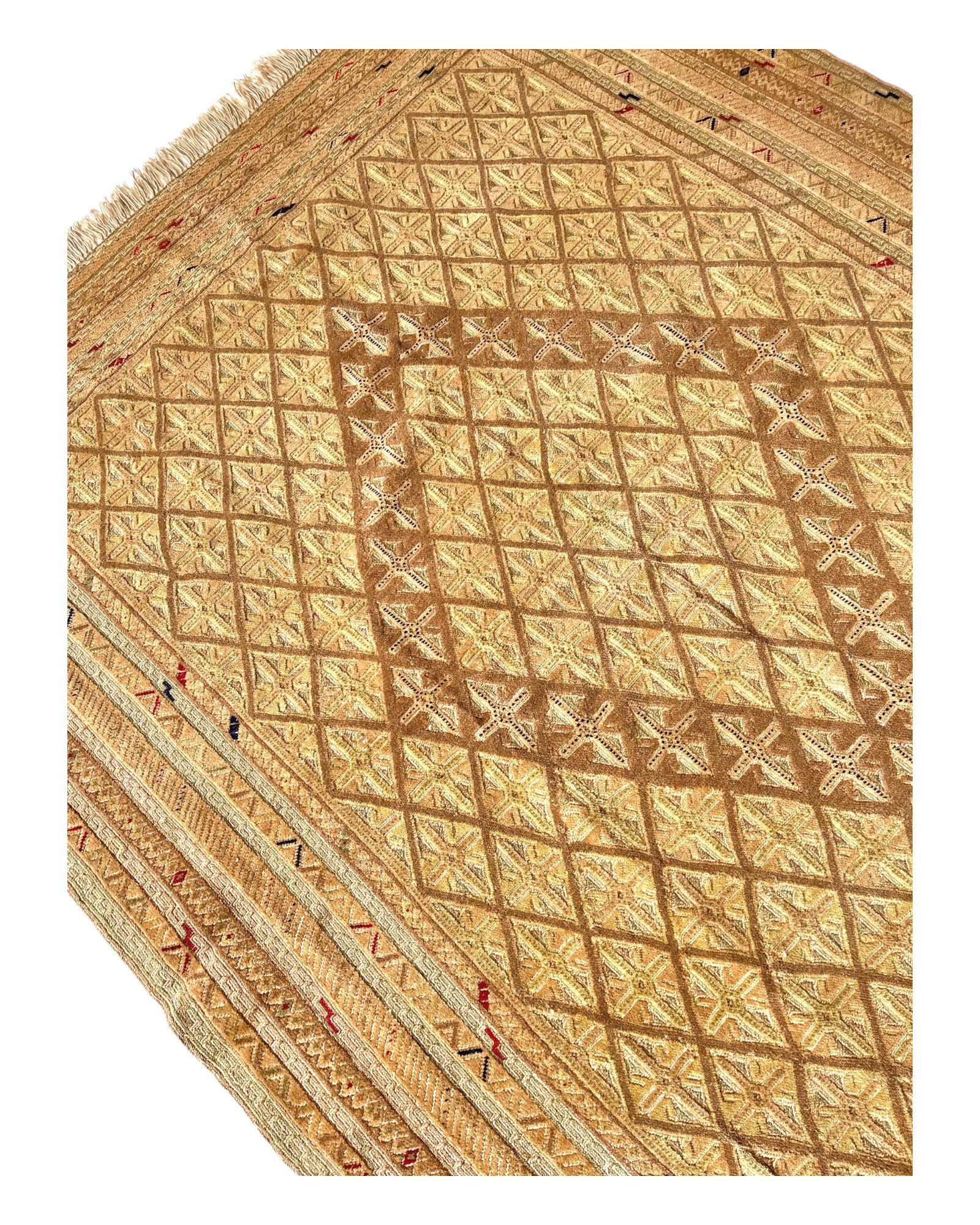185cm x 162cm Sage & Light Brown Turkoman Kilim
