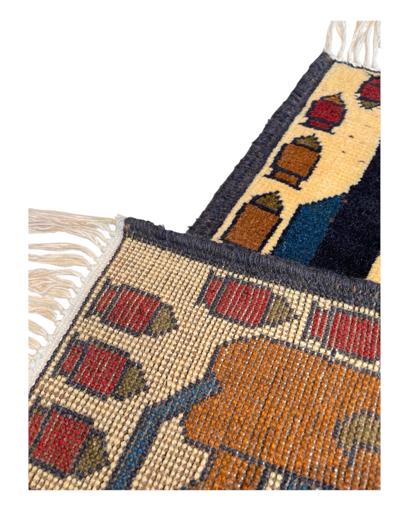 78cm x 60cm Cream & Blue War Rug