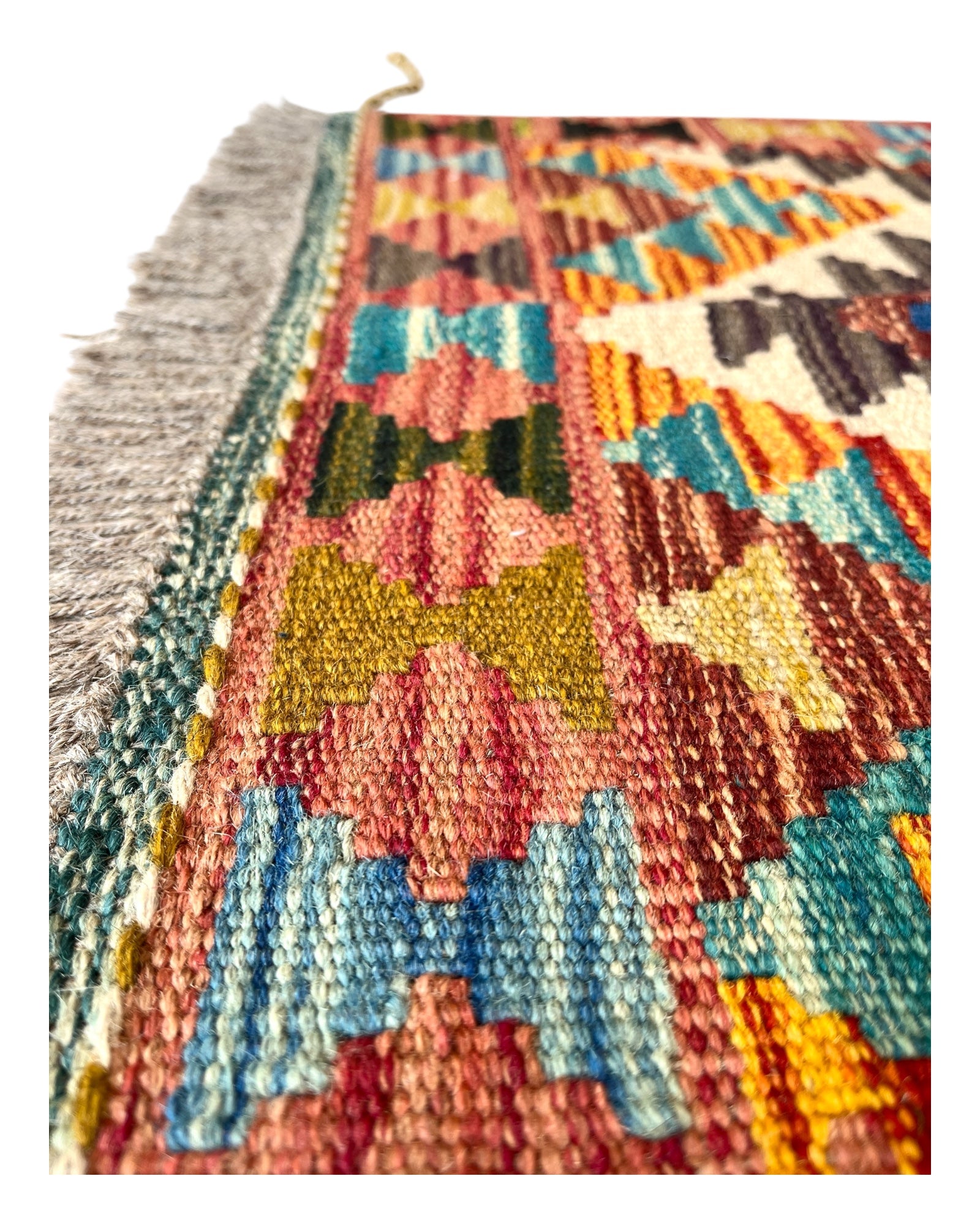 88cm x 58cm Pink & Purple Maymana Kilim Doormat