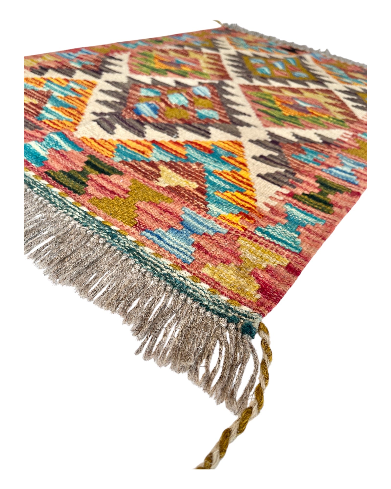 88cm x 58cm Pink & Purple Maymana Kilim Doormat