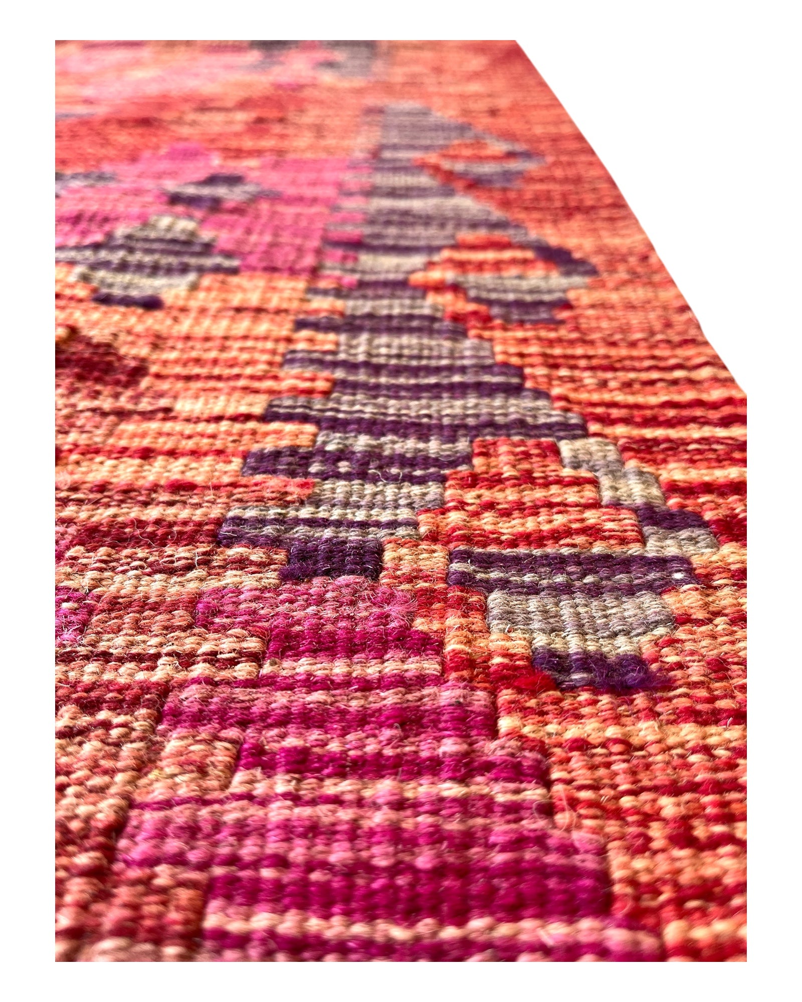 300cm x 200cm Pink & Burgundy Maymana Kilim