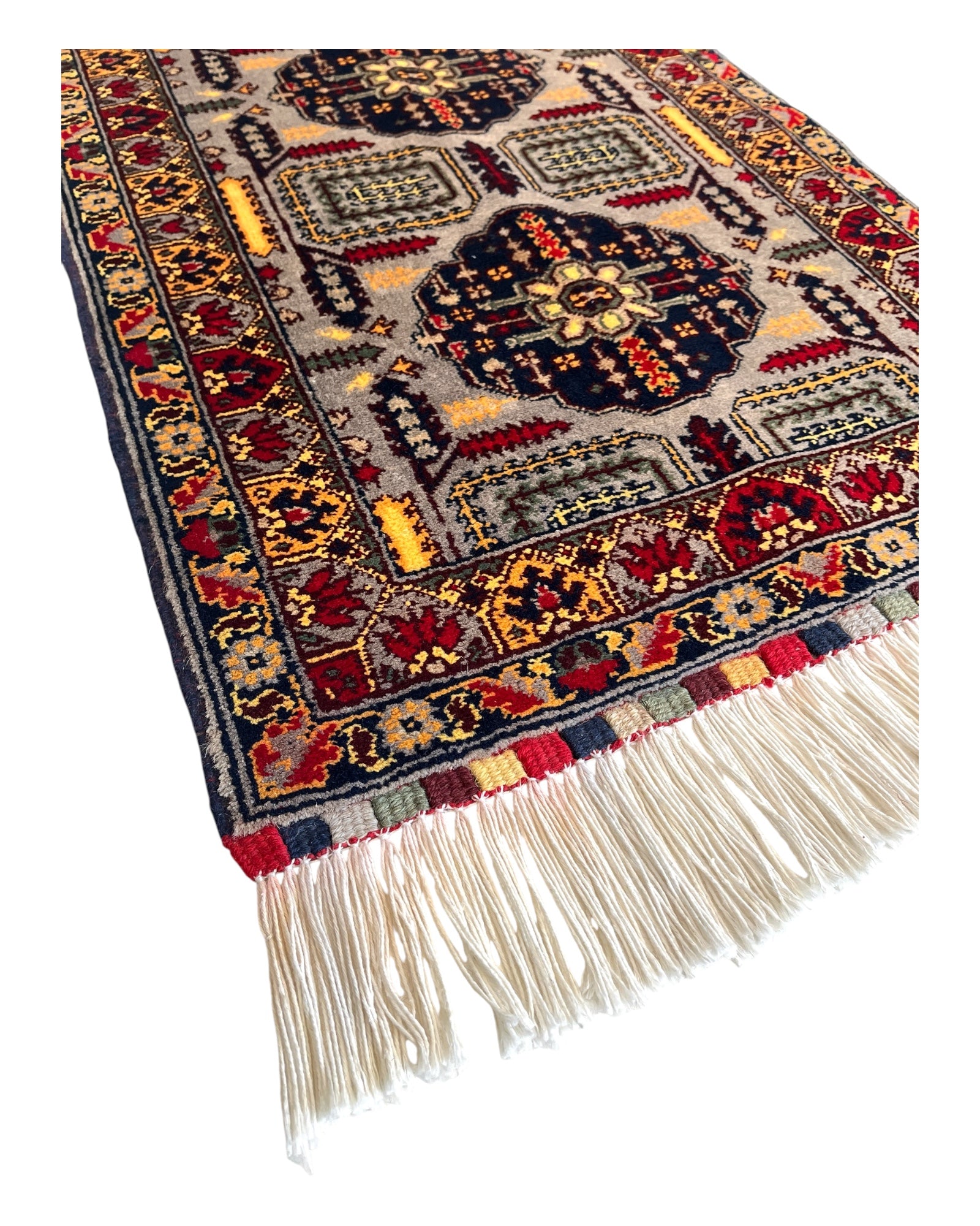 78cm x 53cm Grey & Gold Afghan Doormat