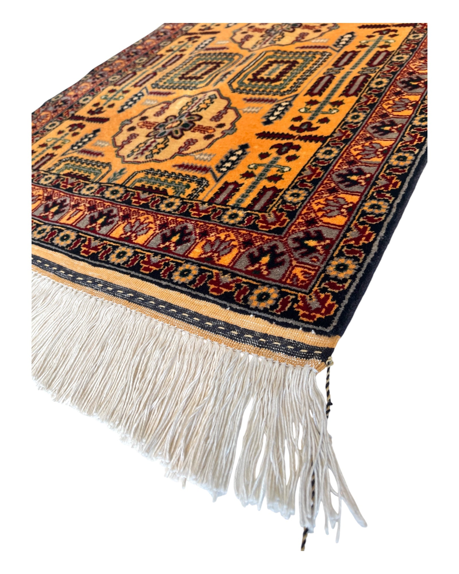80cm x 60cm Gold & Burgundy Afghan Doormat