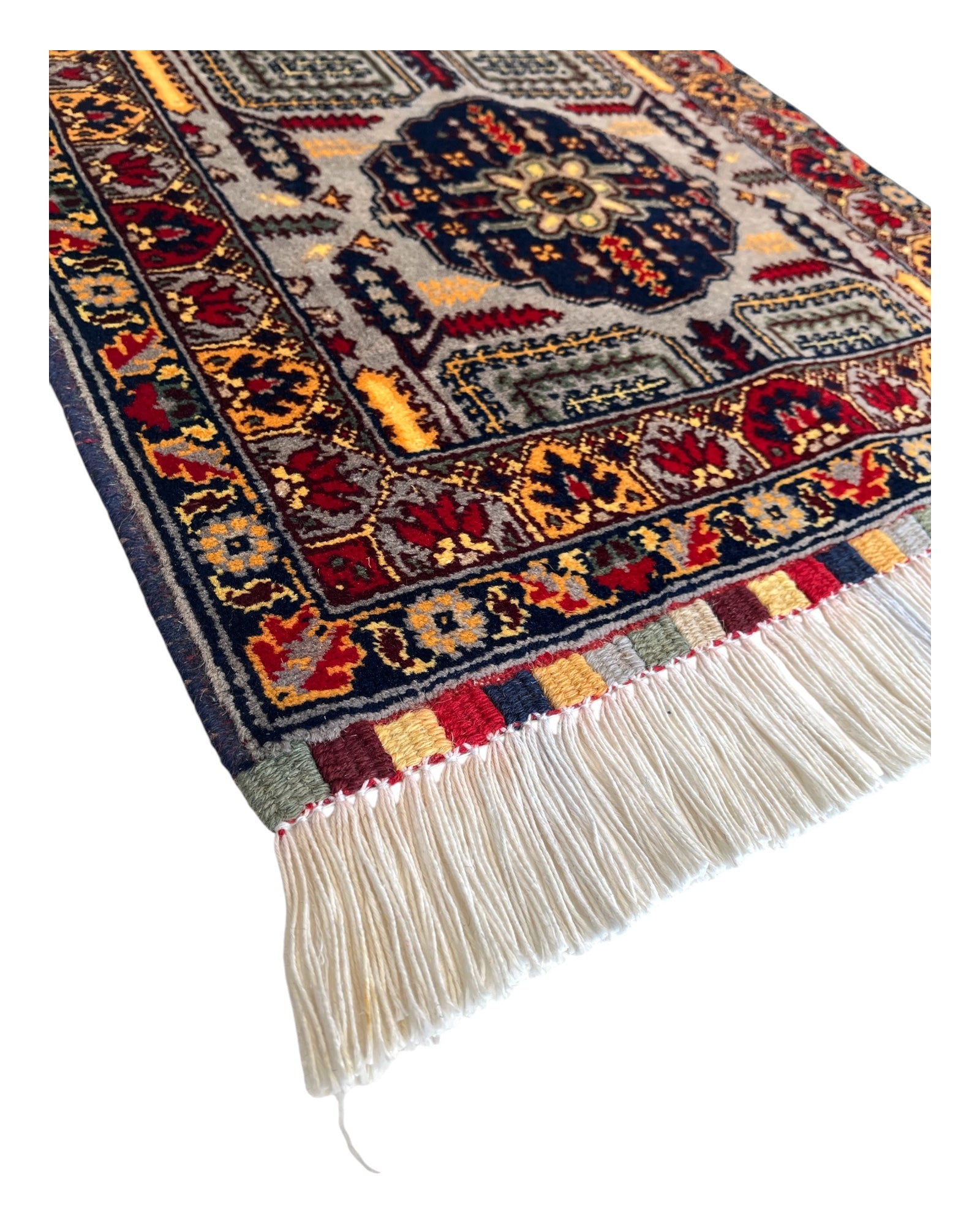 80cm x 53cm Grey & Gold Afghan Doormat