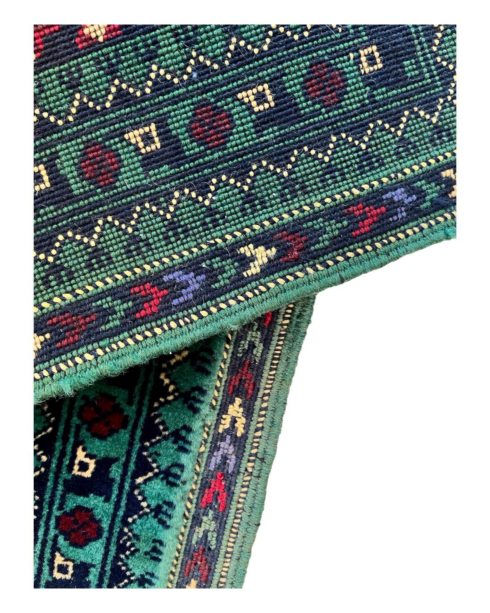 80cm x 62cm Green & Gold Afghan Doormat