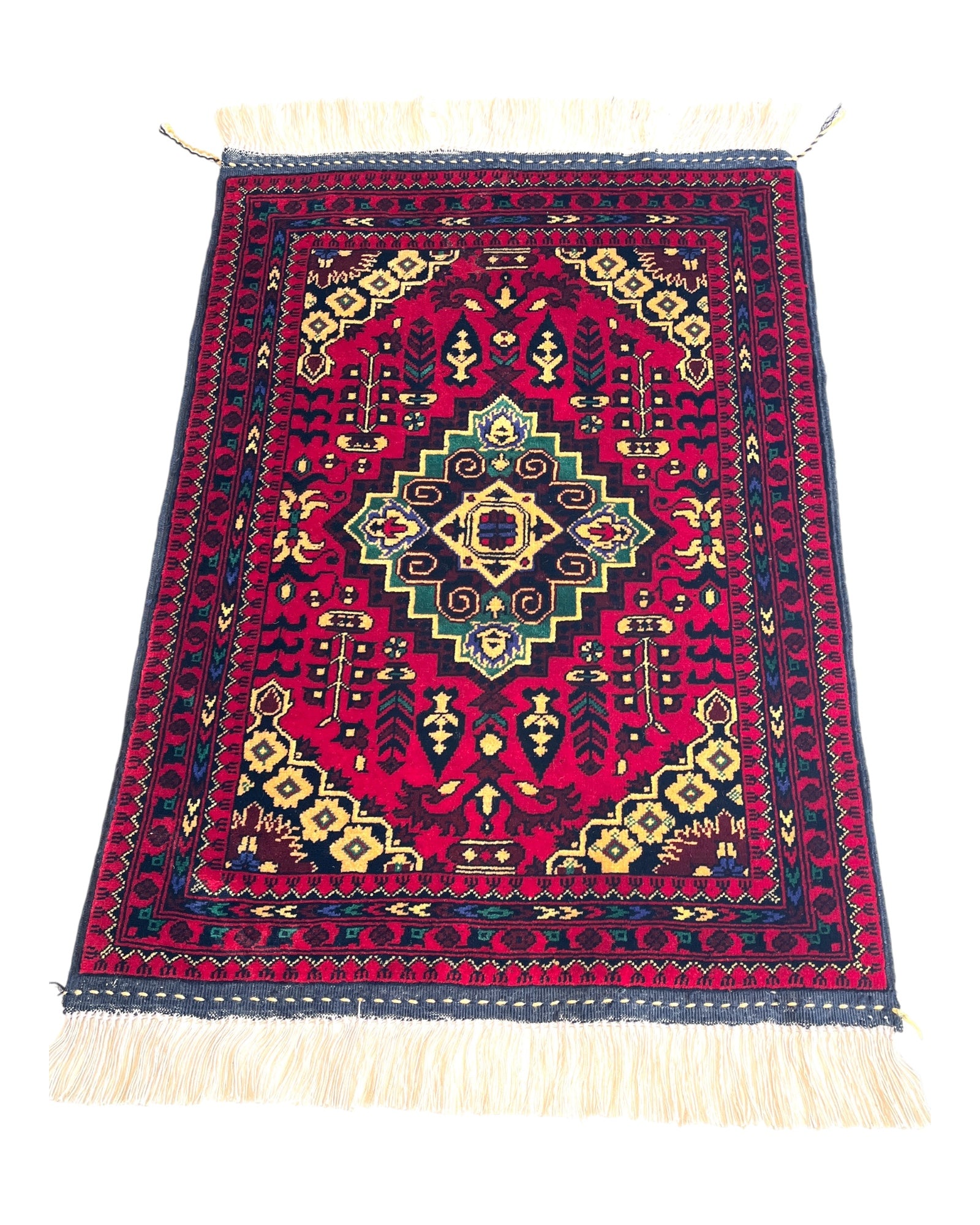 85cm x 60cm Red & Green Afghan Doormat