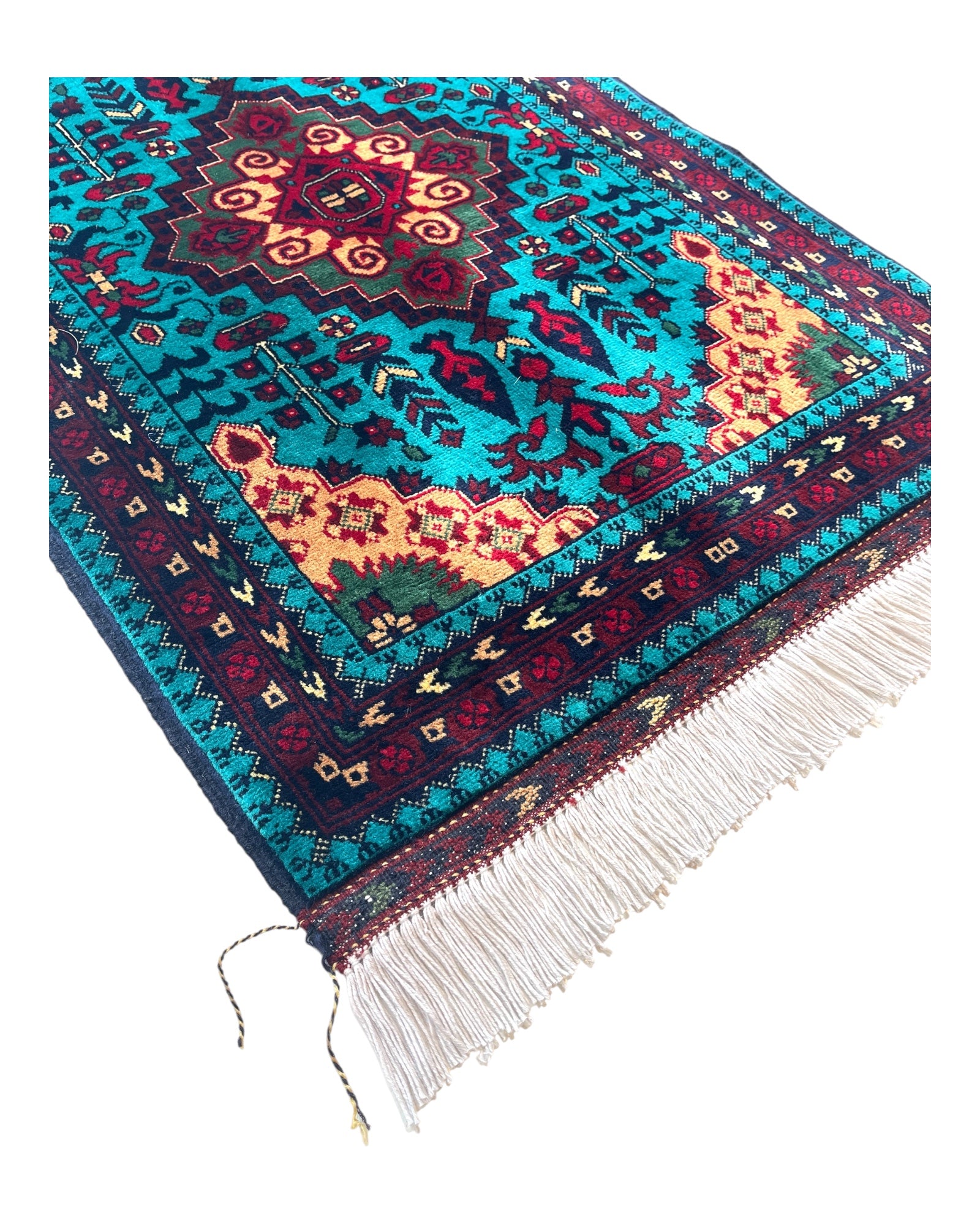 87cm x 60cm Teal, Burgundy & Gold Doormat