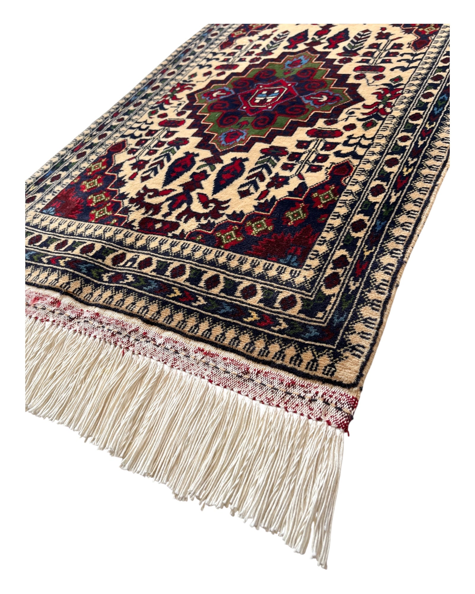 83cm x 53cm Cream, Burgundy & Green Doormat