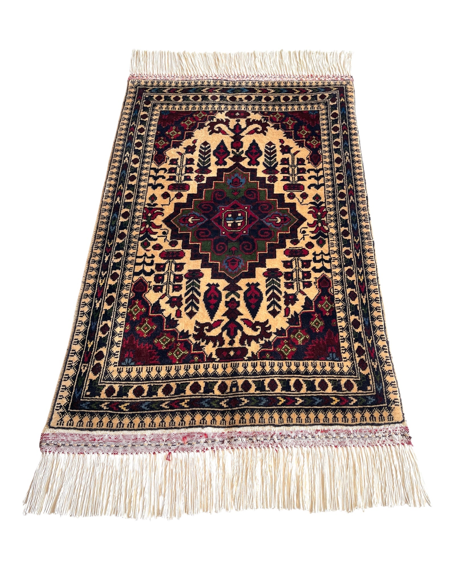 83cm x 53cm Cream, Burgundy & Green Doormat