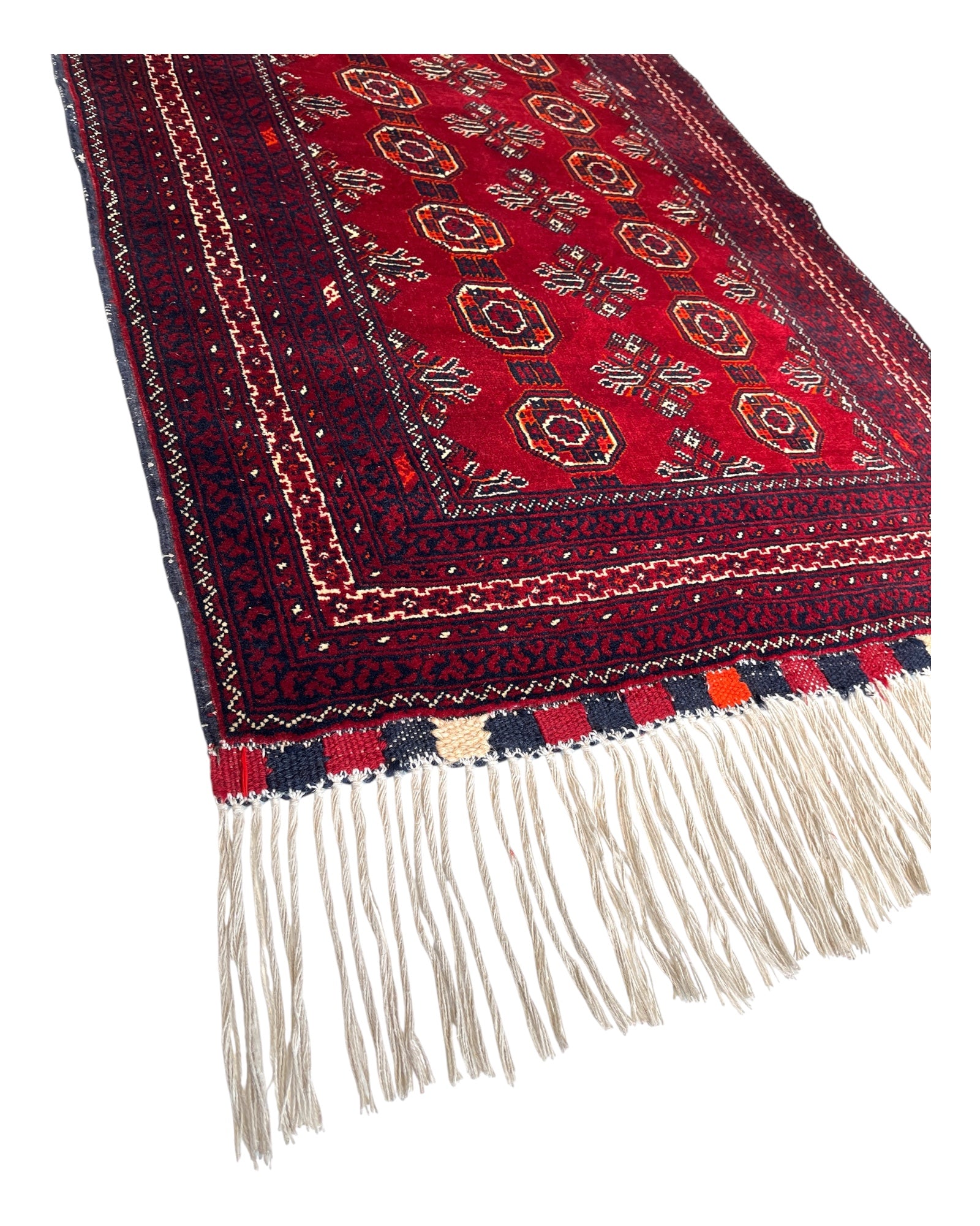 395cm x 87cm Red & Burgundy Waziri Runner
