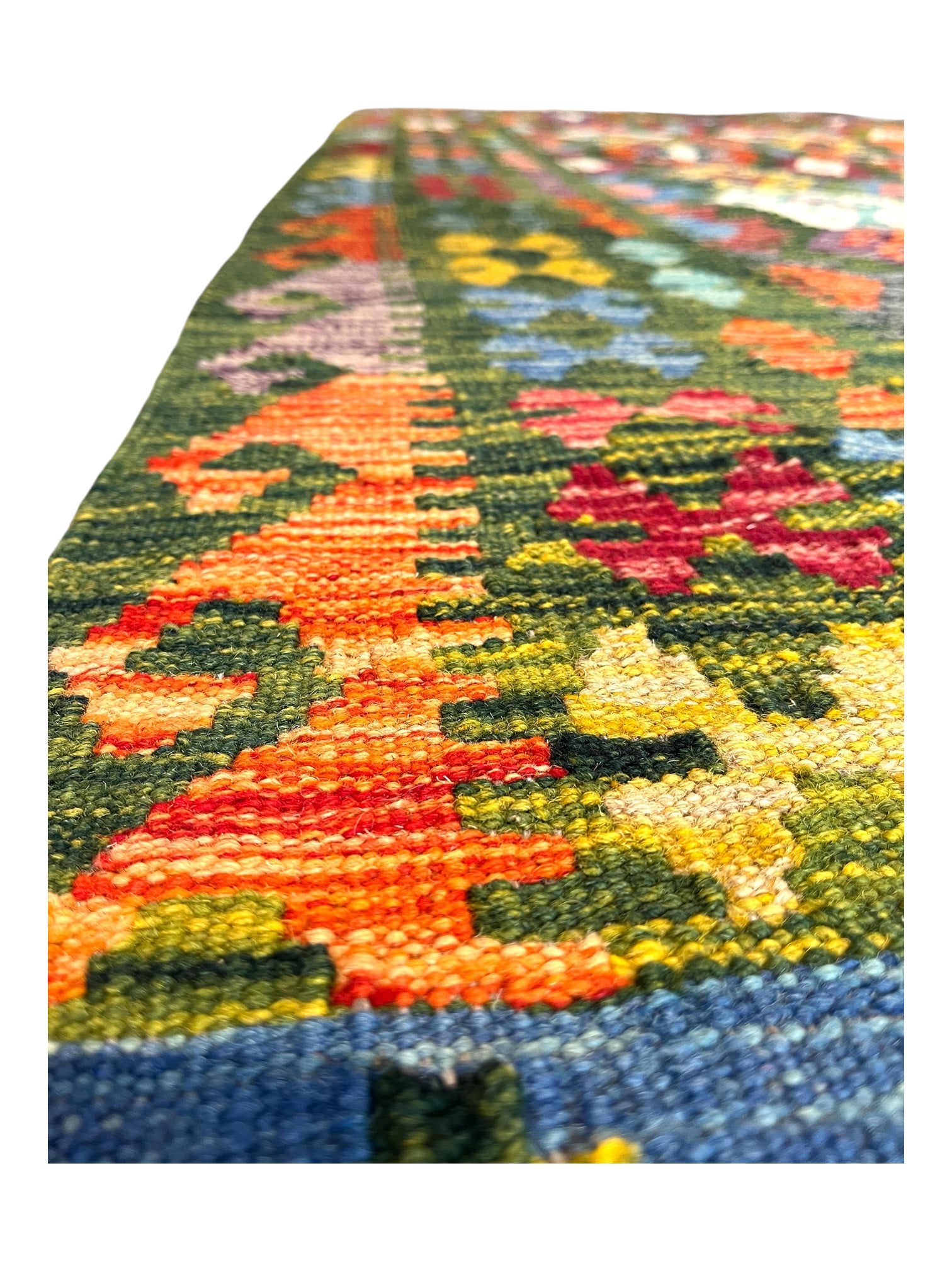 250cm x 203cm Green Maymana Kilim