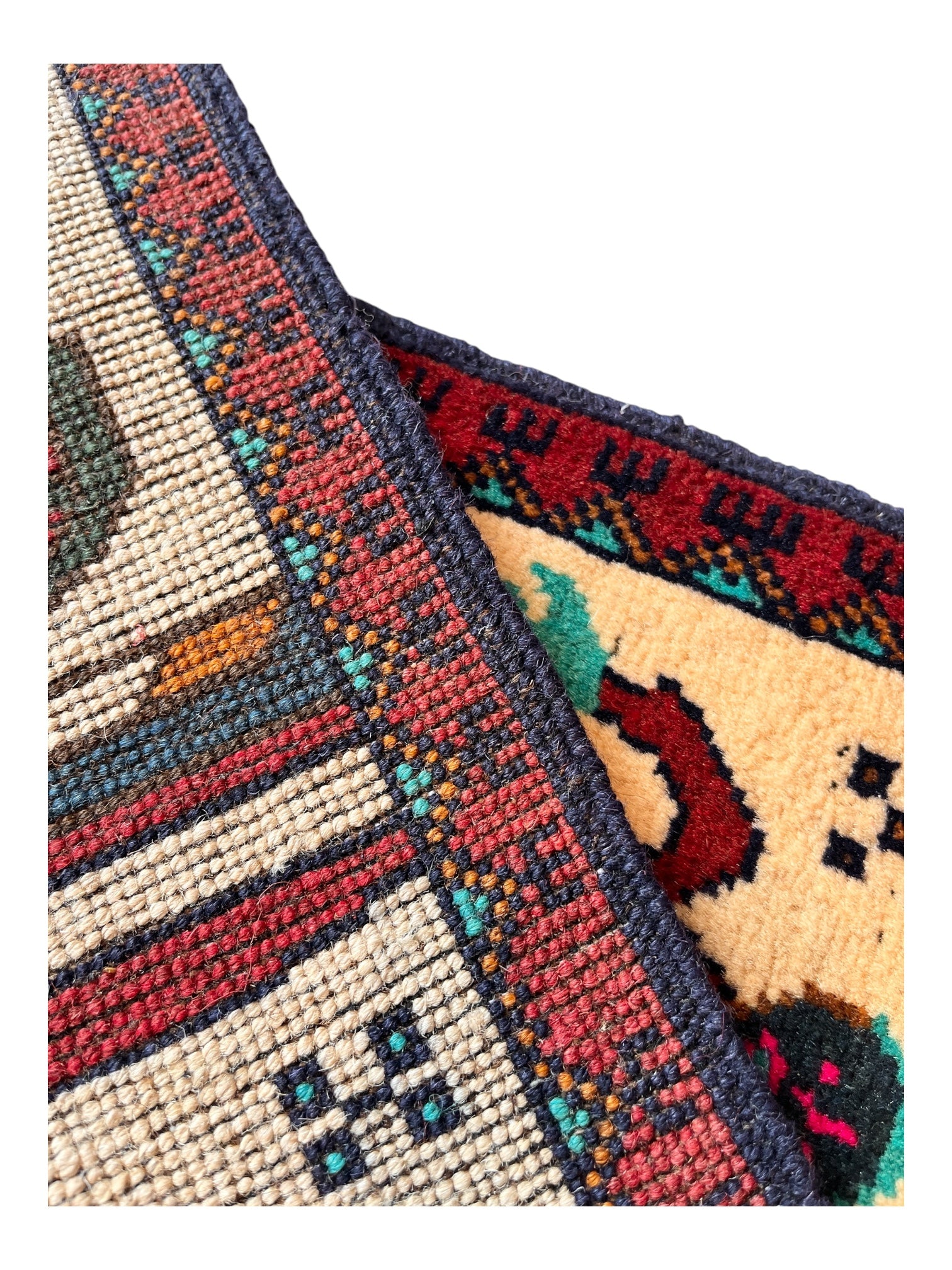 76cm x 60cm Khaki & Burgundy Tank War Rug
