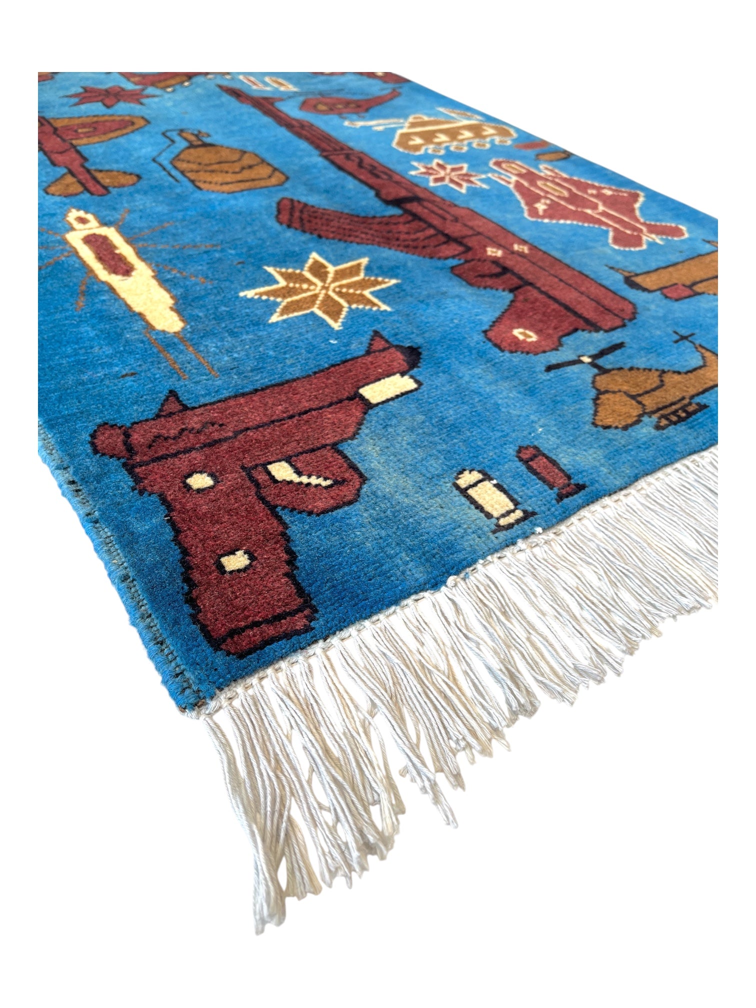 80cm x 60cm Blue Weapons War Rug