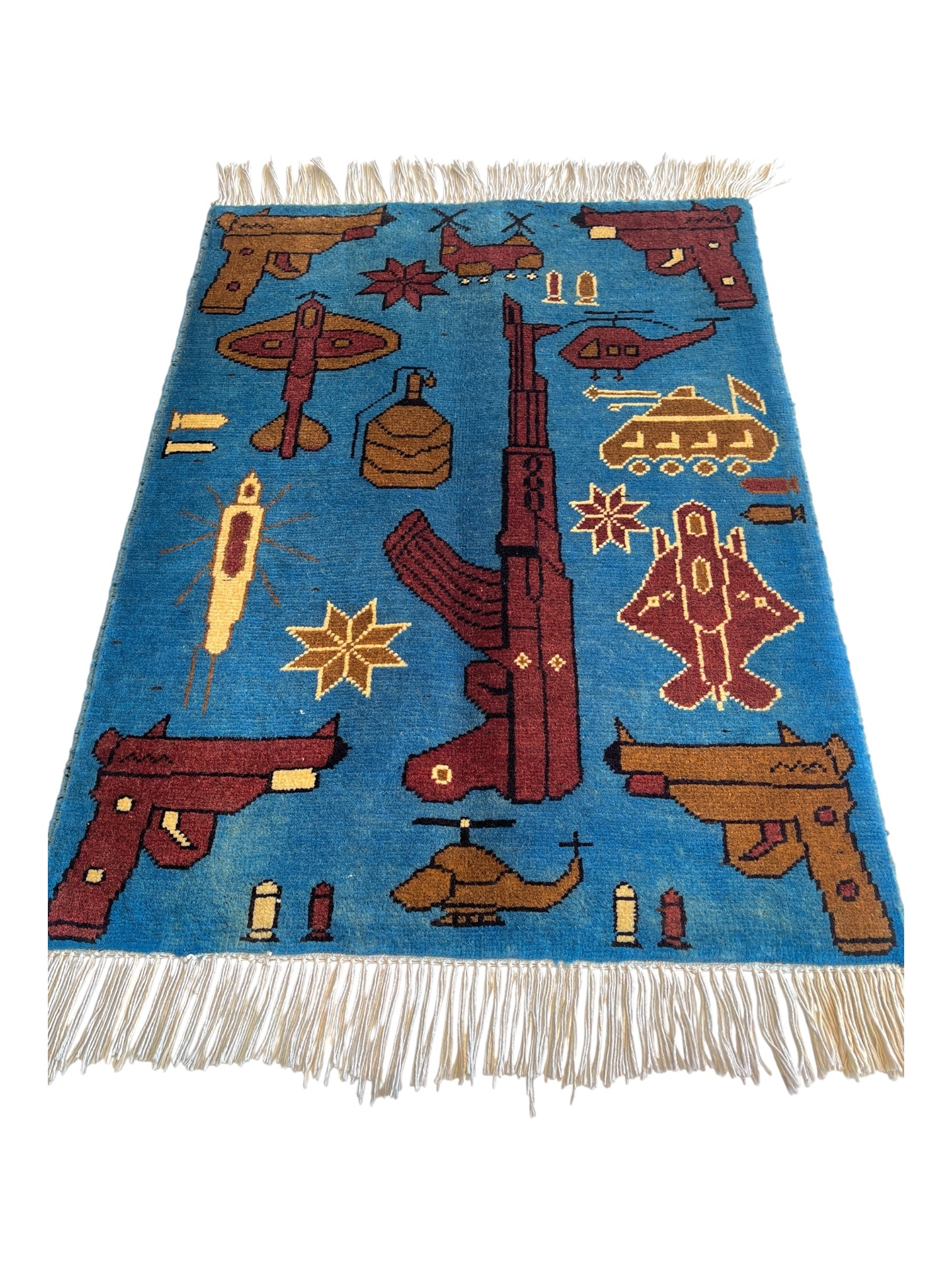 80cm x 60cm Blue Weapons War Rug