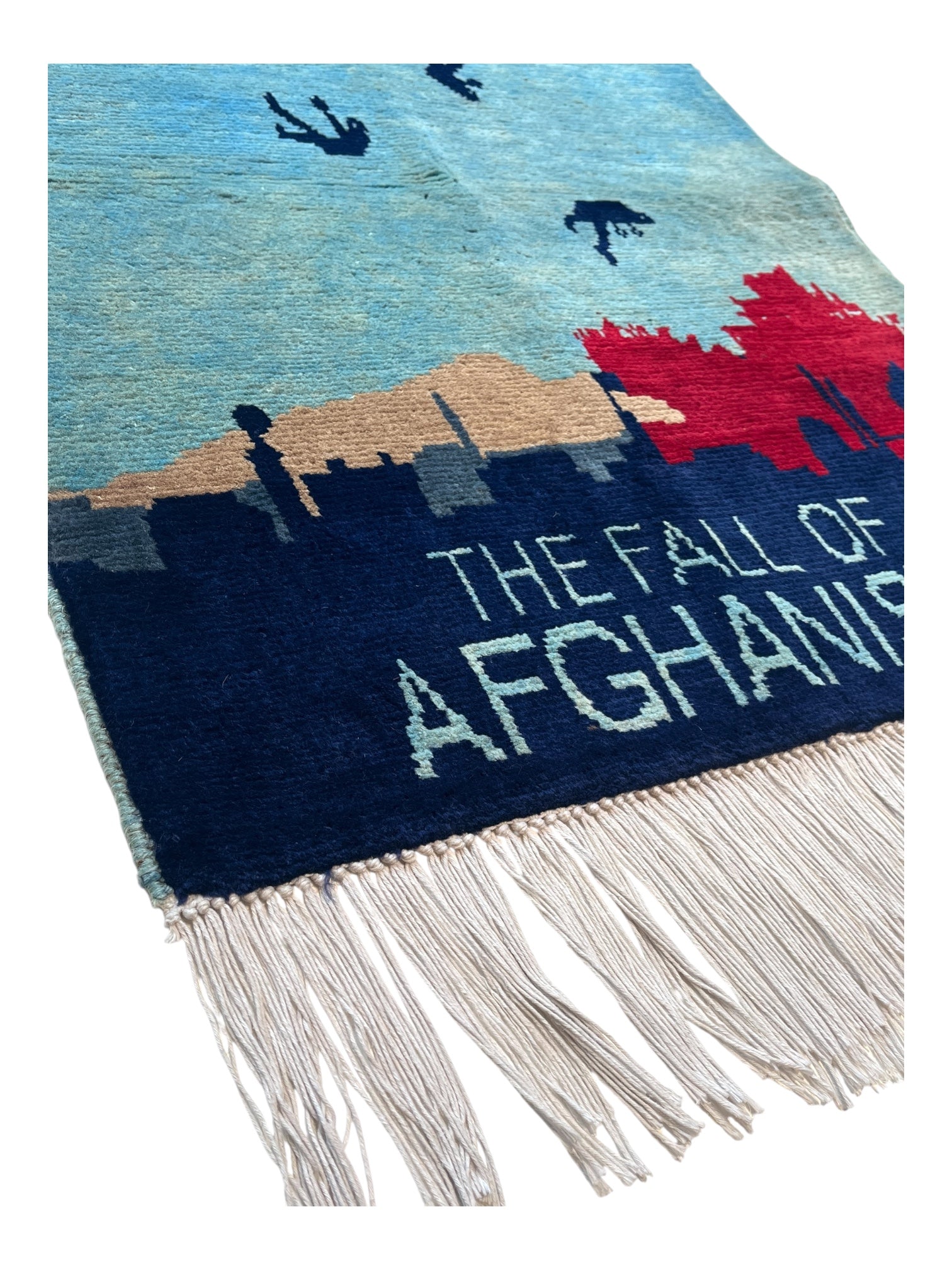 83cm x 63cm 'Fall of Afghanistan' War Rug