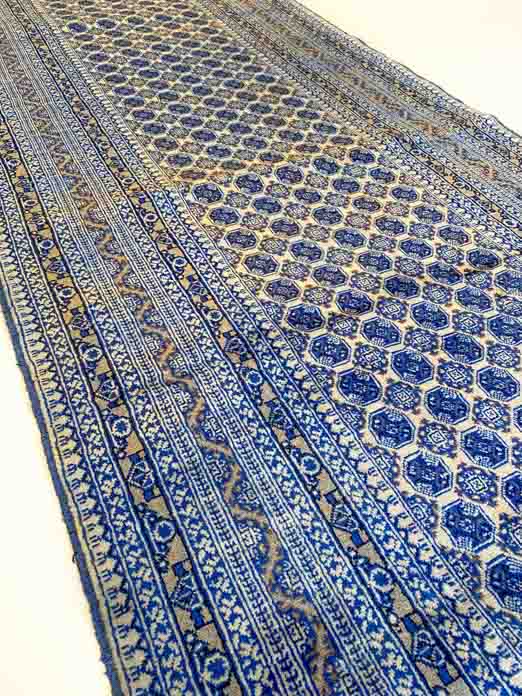 295cm x 100cm Khuwaja Roshnai (blue/cream)