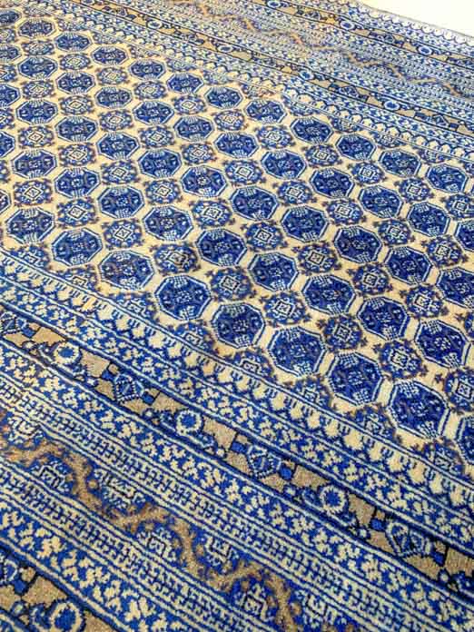 295cm x 100cm Khuwaja Roshnai (blue/cream)