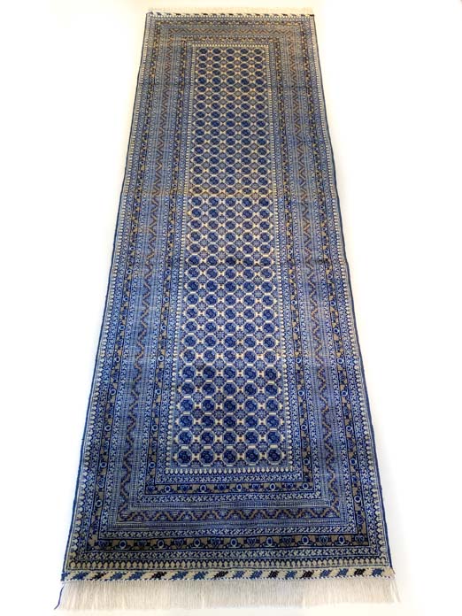 295cm x 100cm Khuwaja Roshnai (blue/cream)