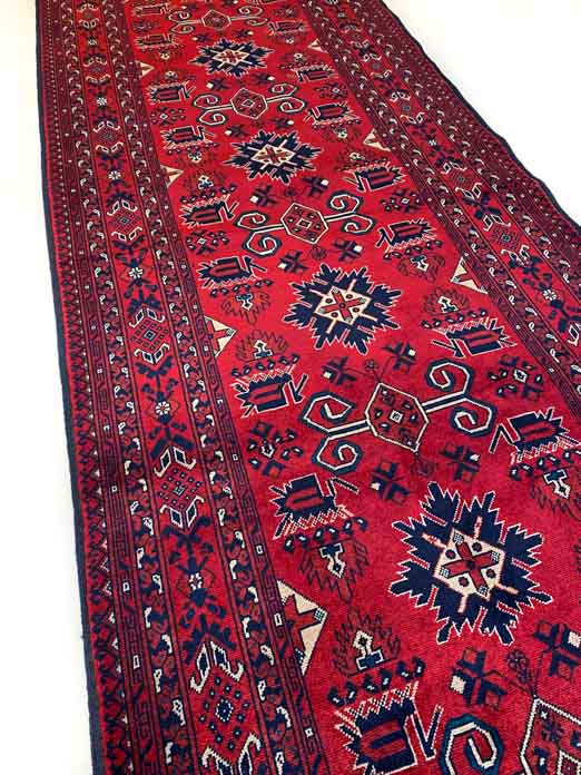 295 x 99cm Khuwaja Roshnai (blue/cream)