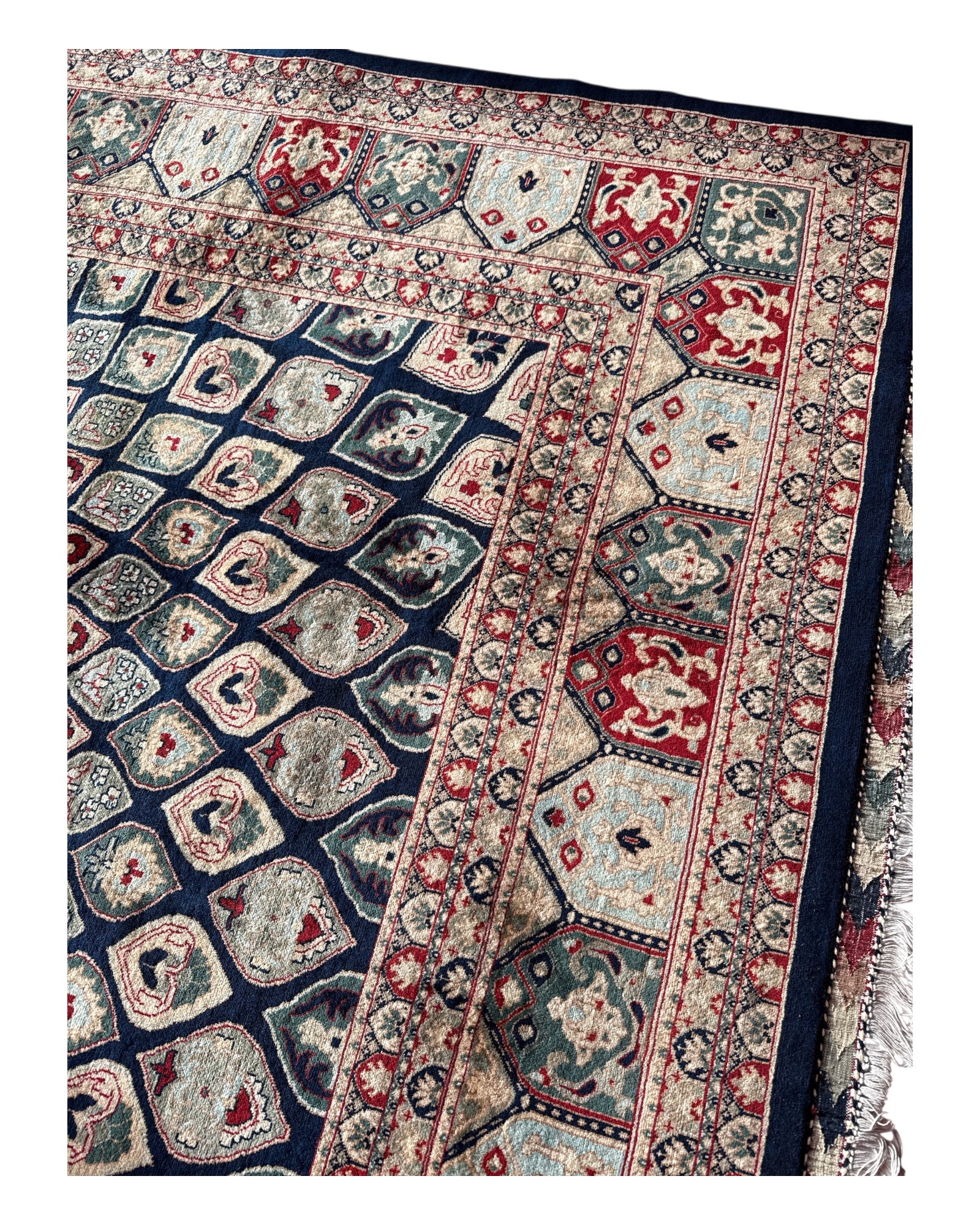 Extra Large Blue & Cream Peacock Rug 350cm x 255cm