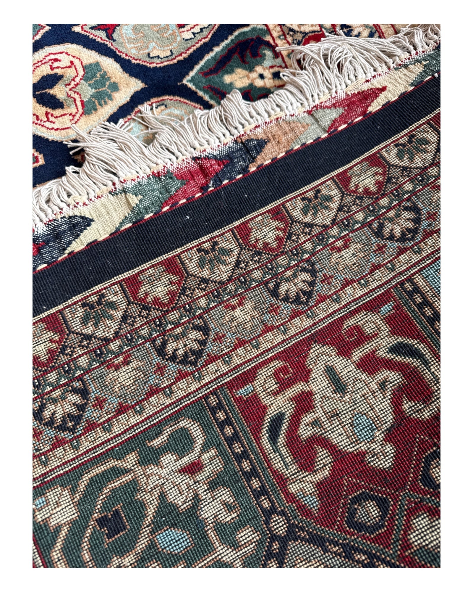 Extra Large Blue & Cream Peacock Rug 350cm x 255cm