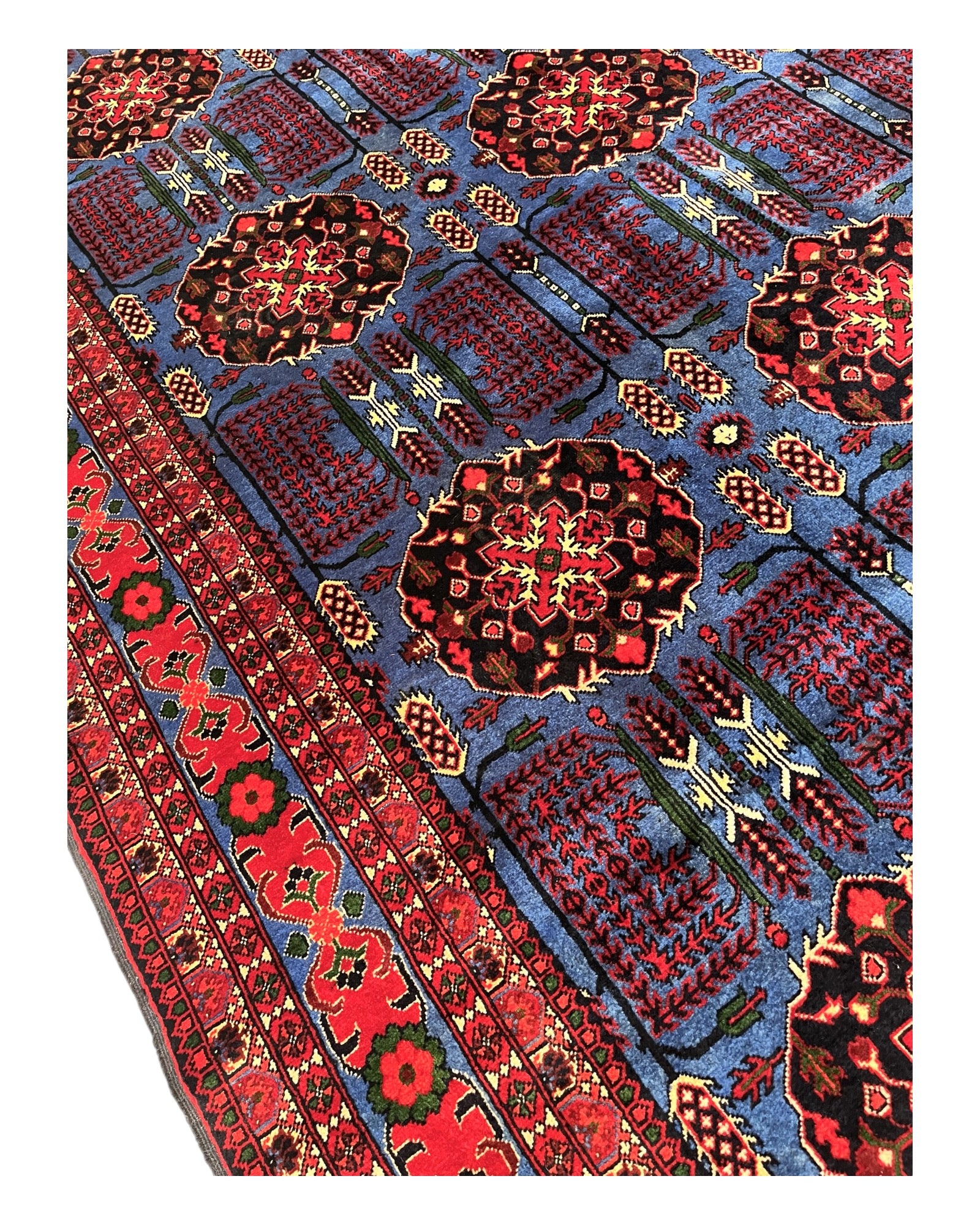 243cm x 165cm Blue & Red Charshango Rug