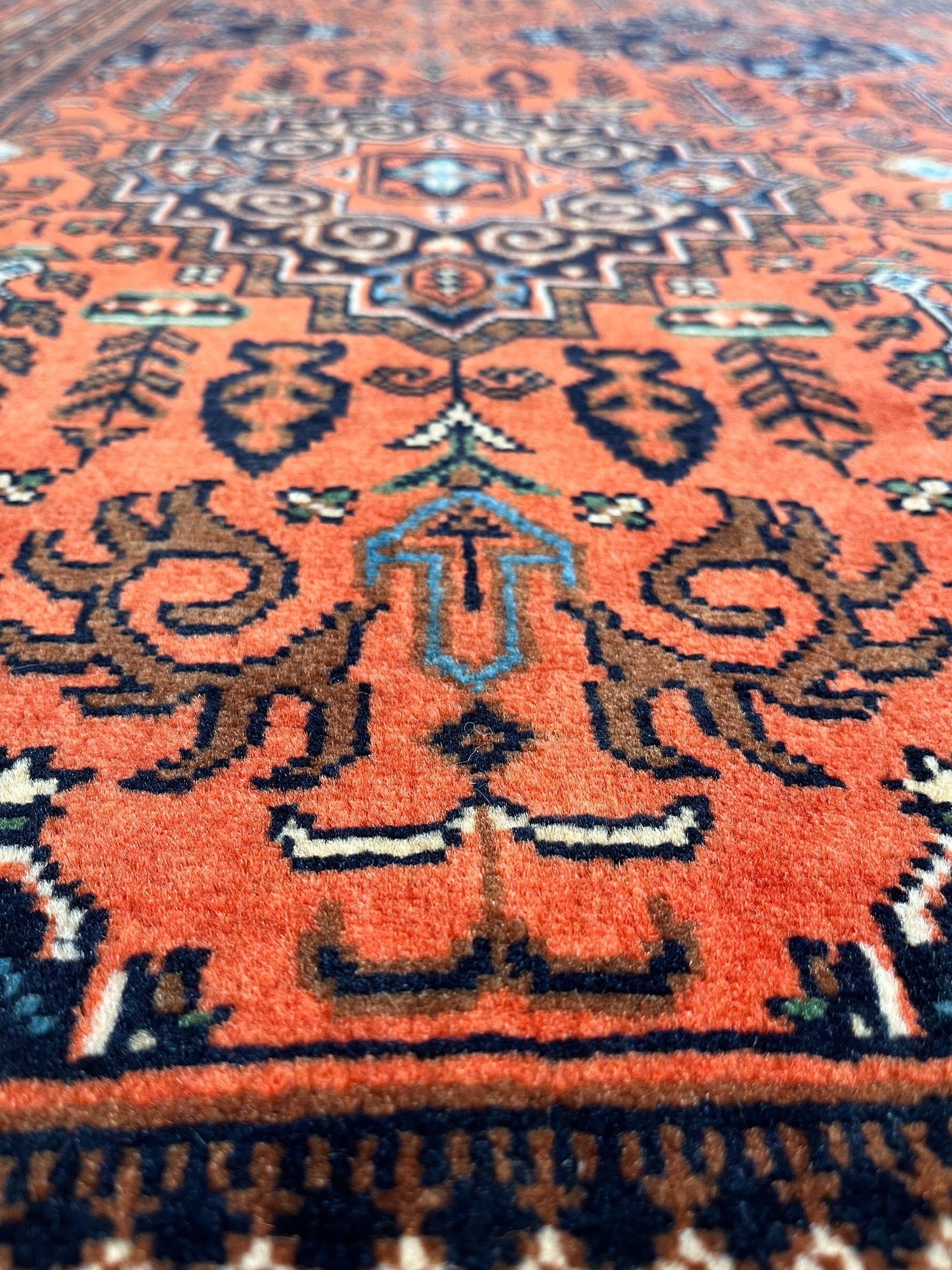 310cm x 200cm Orange & Black Yousef Bay Rug