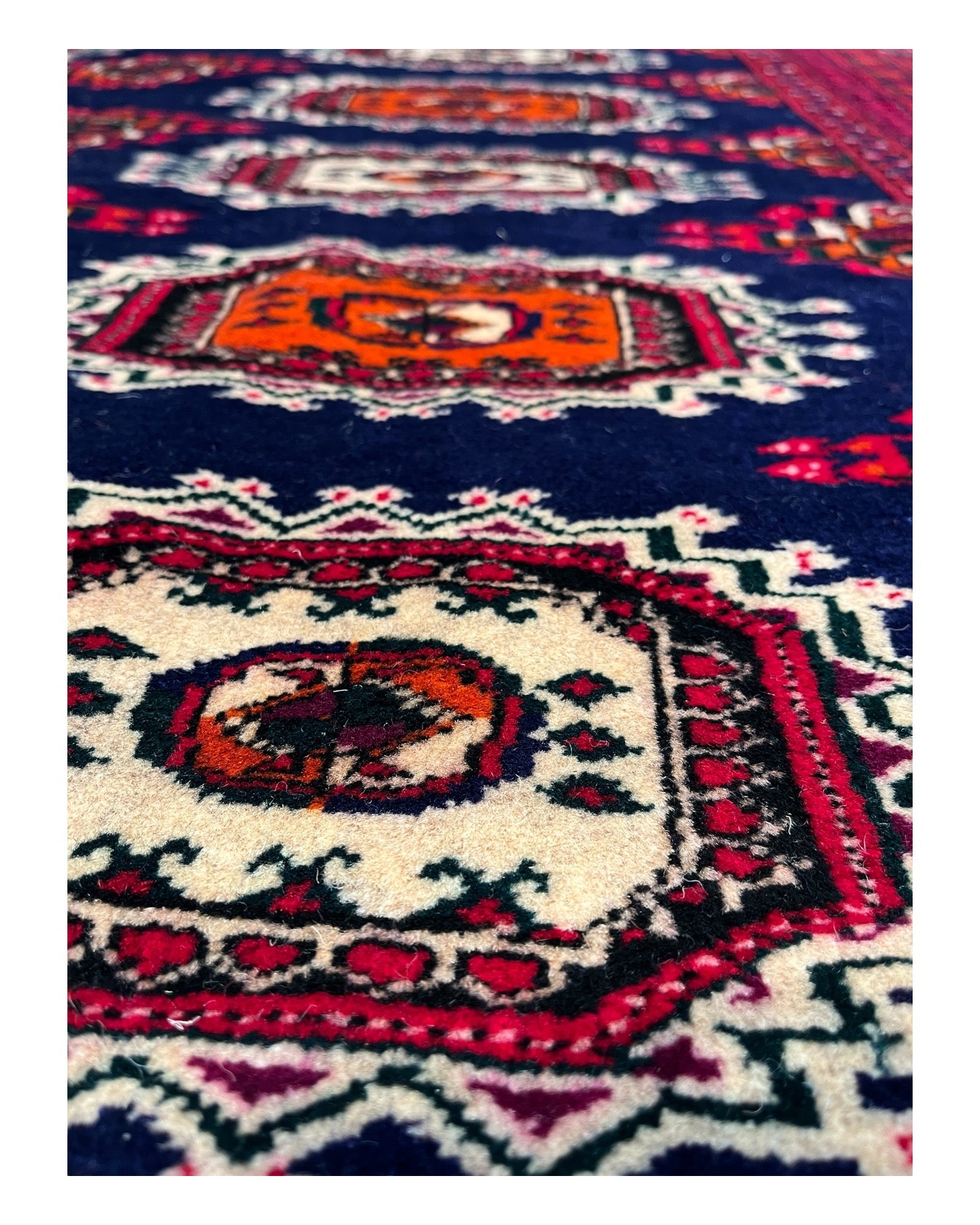 290cm x 200cm Red & Blue Patnas Gul Rug