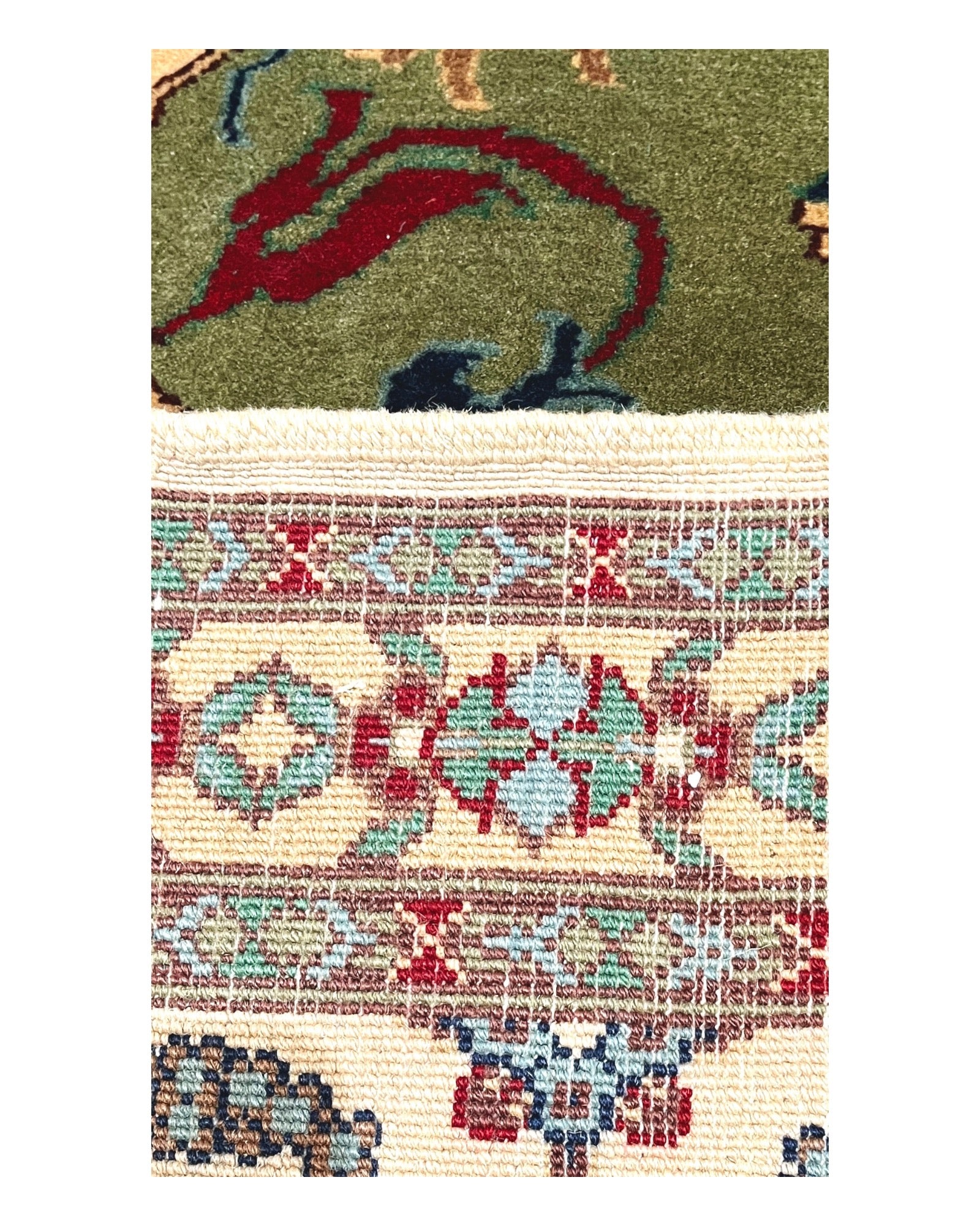 295cm x 202cm Green & Cream Afghan Rug