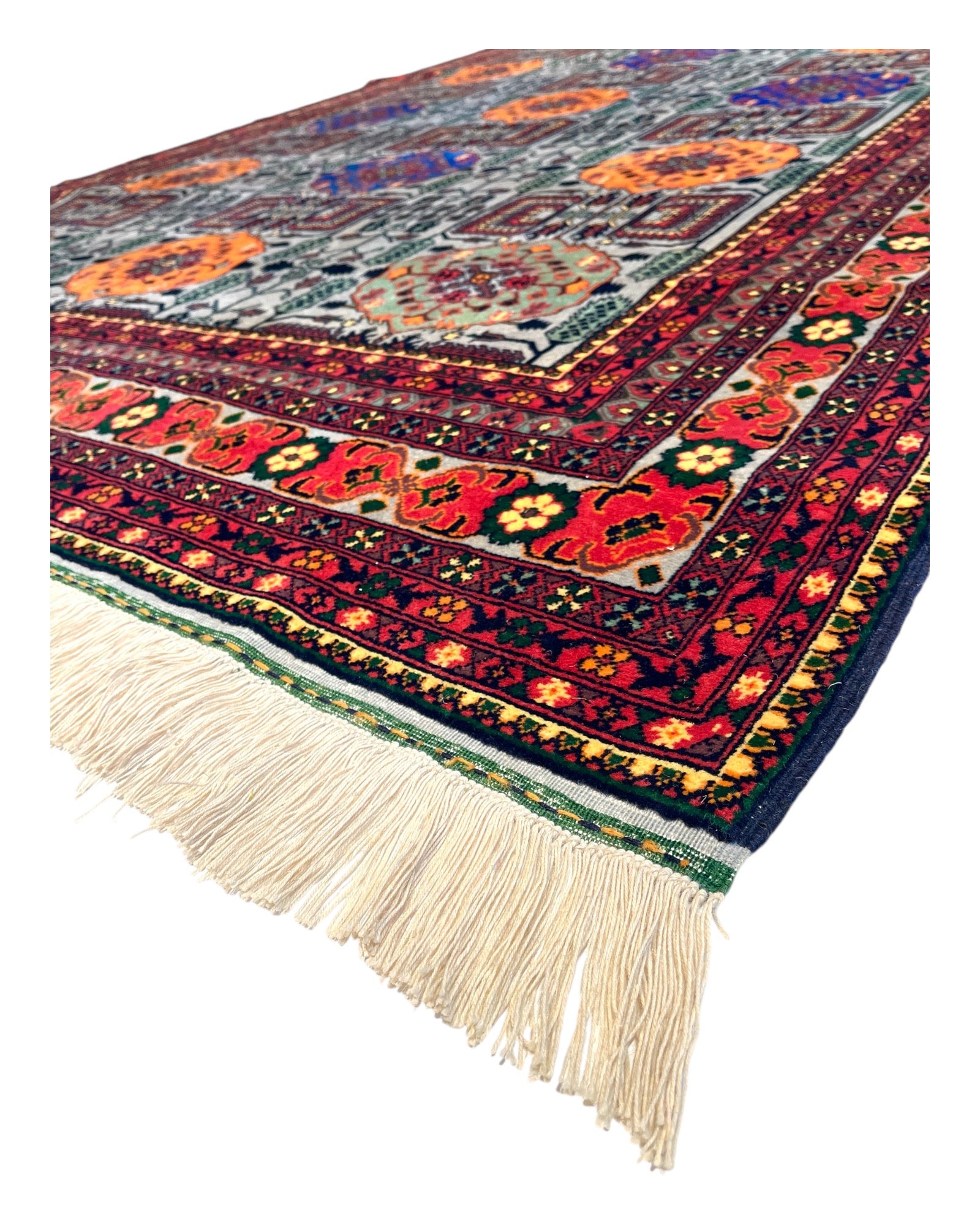 290cm x 200cm Blue & Orange Fine Charshango Rug