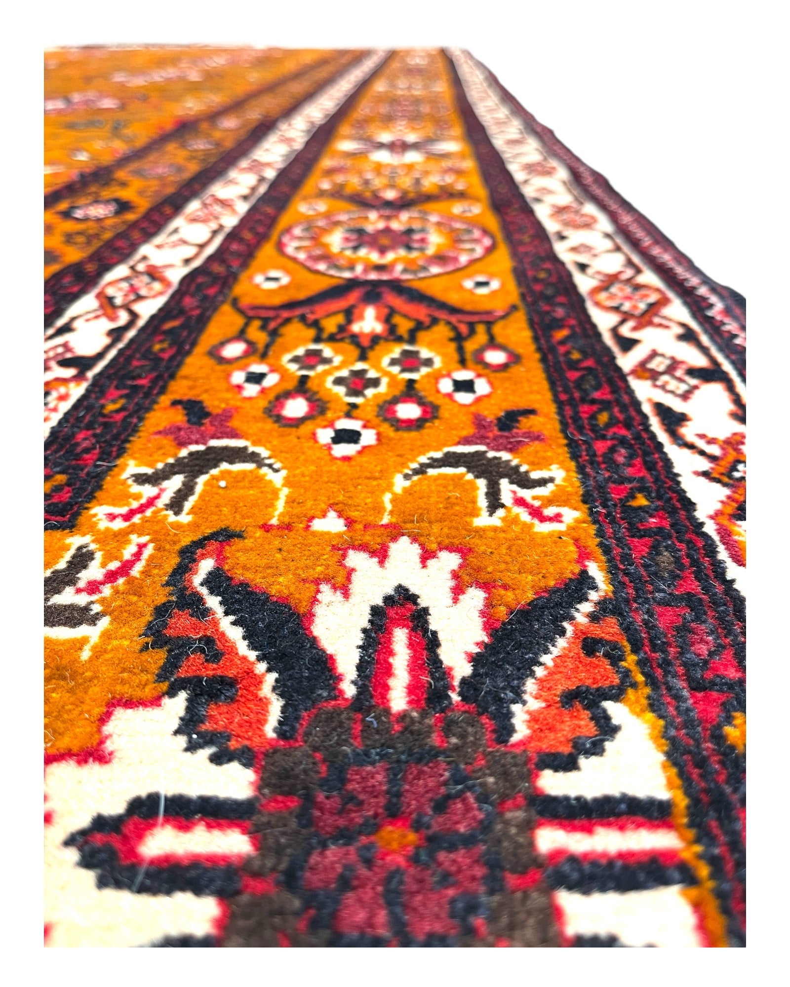 295cm x 200cm Orange & Pink Afghan Rug