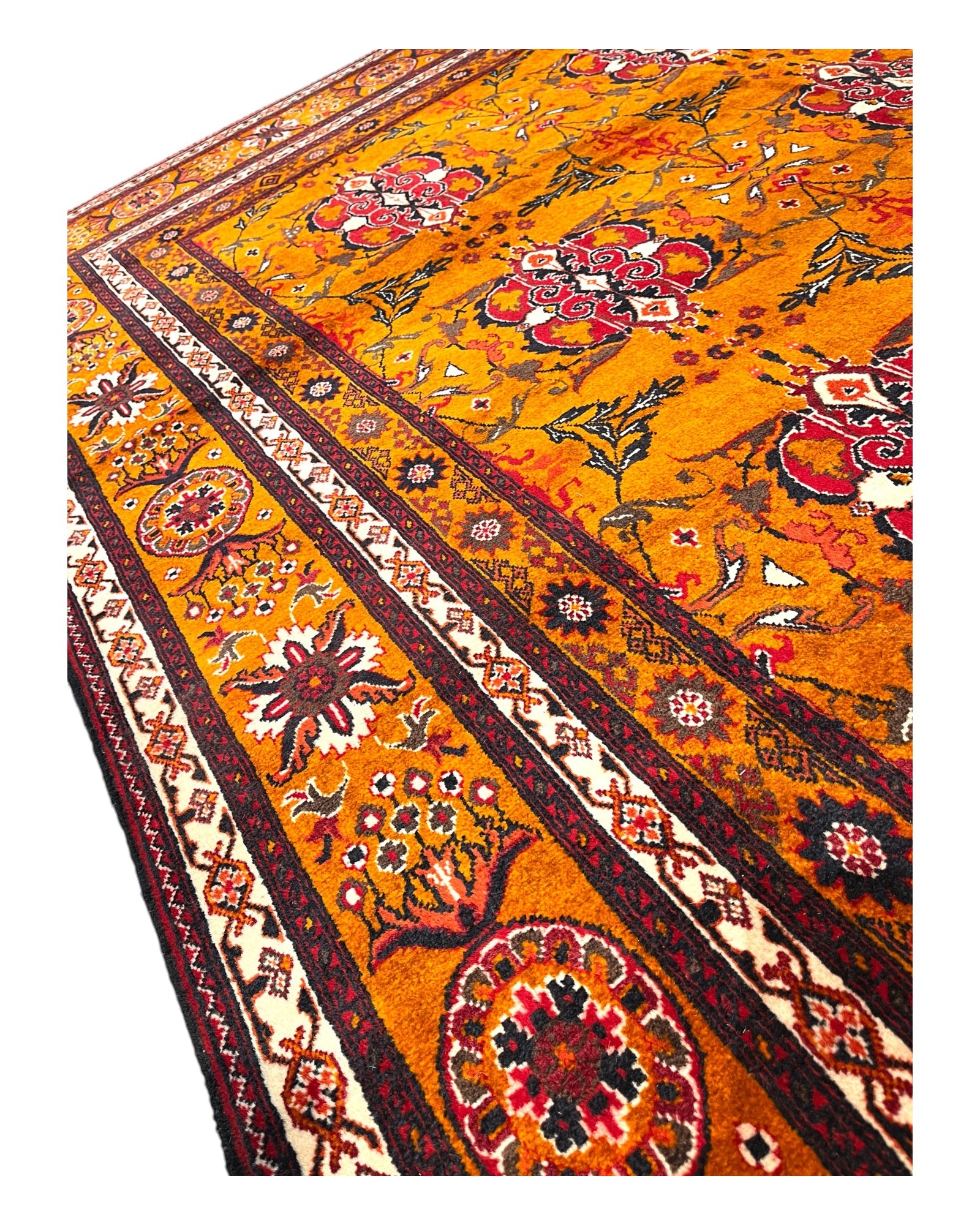 295cm x 200cm Orange & Pink Afghan Rug