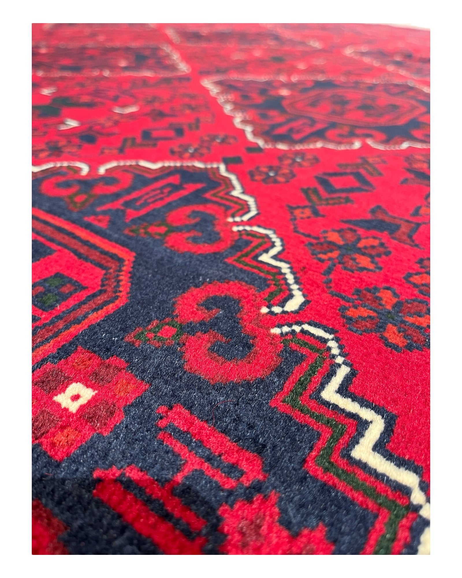 300cm x 195cm Red & Navy Underground Rug