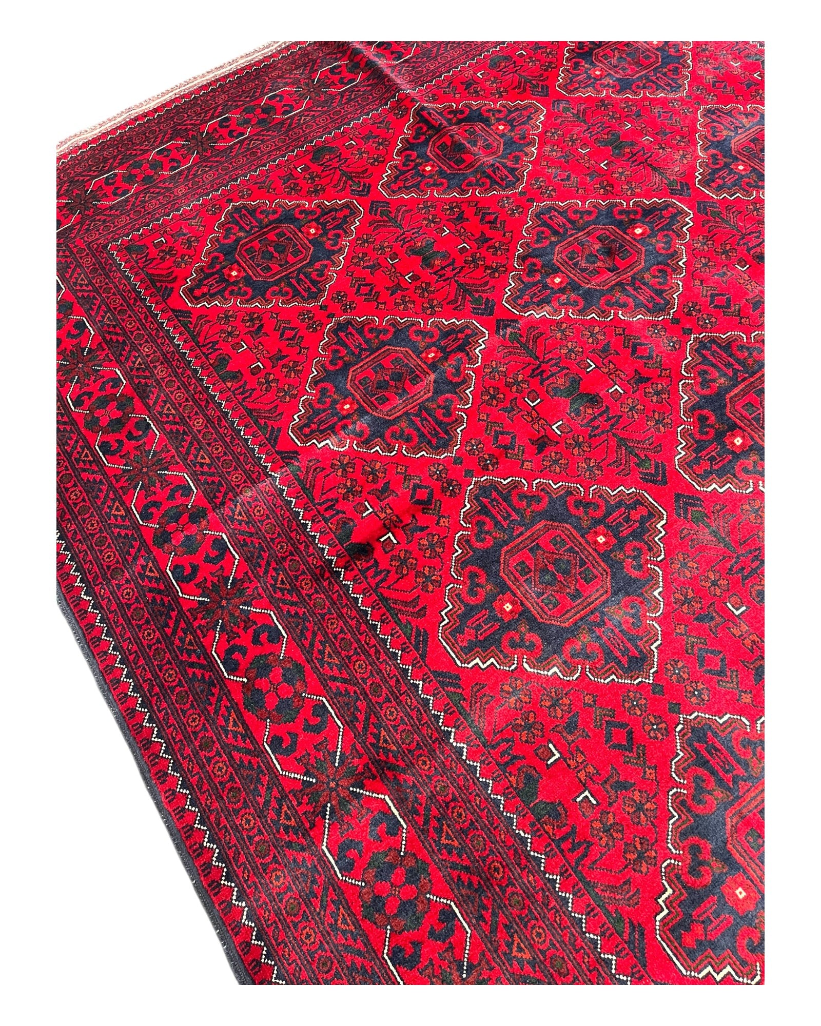 300cm x 195cm Red & Navy Underground Rug