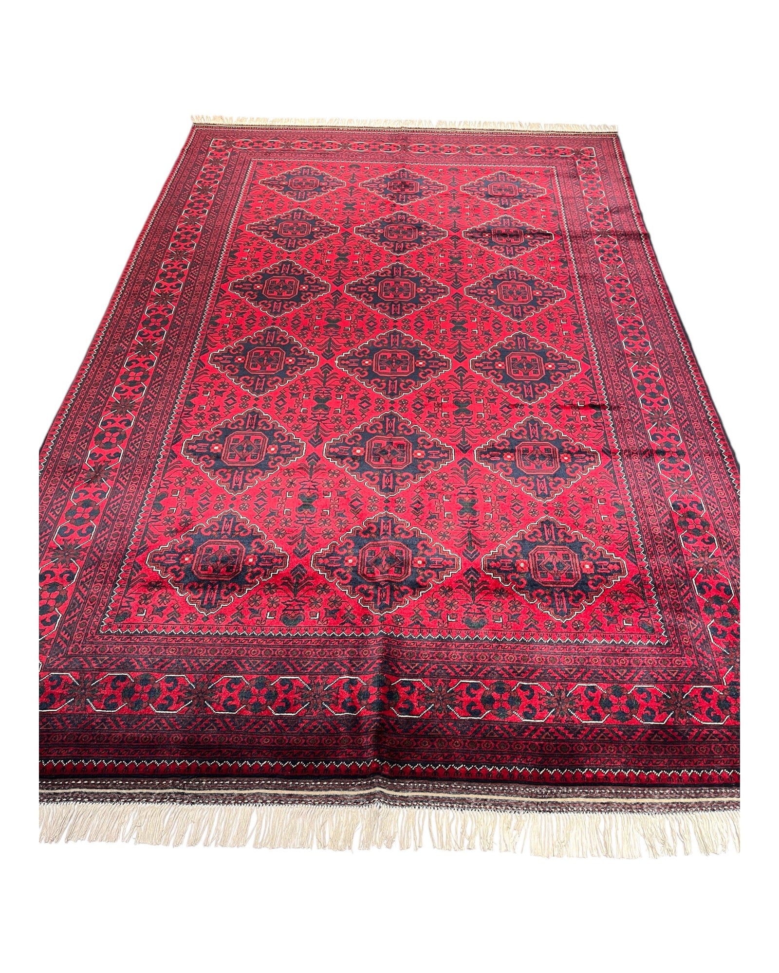 300cm x 195cm Red & Navy Underground Rug