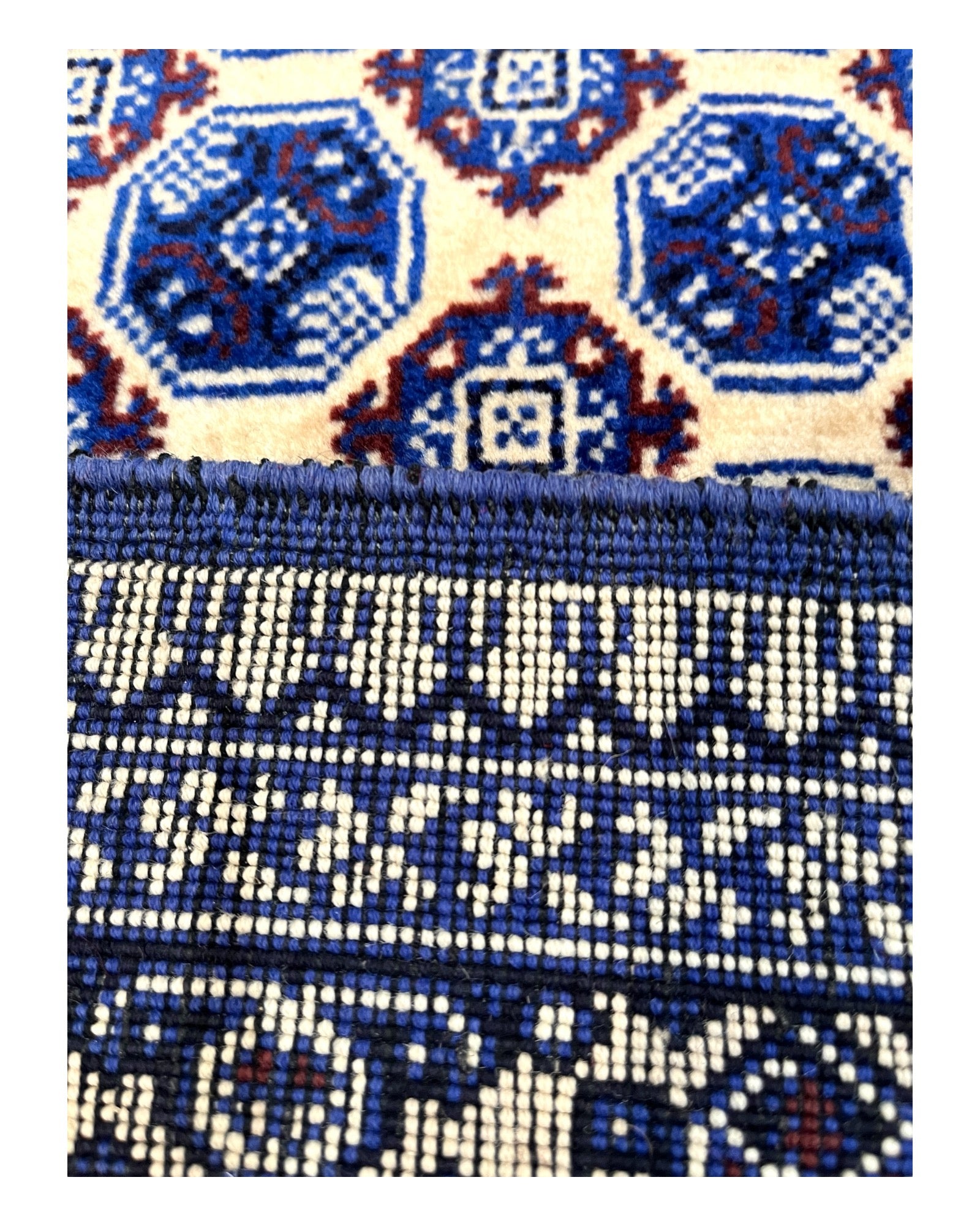 295cm x 200cm Blue & Cream Khuwaja Roshnai Rug