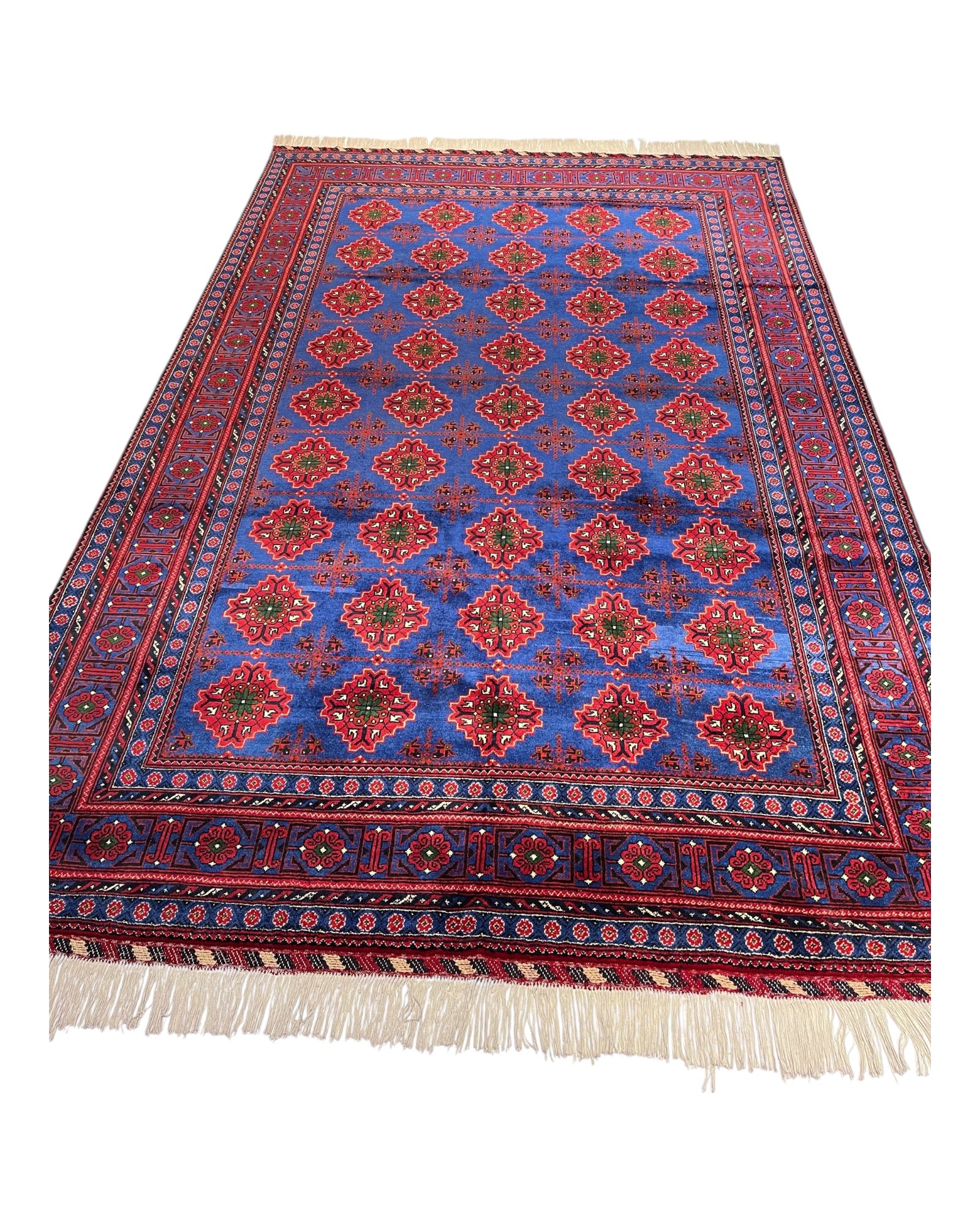 300cm x 200cm Red & Blue Kasha Naqsha Rug