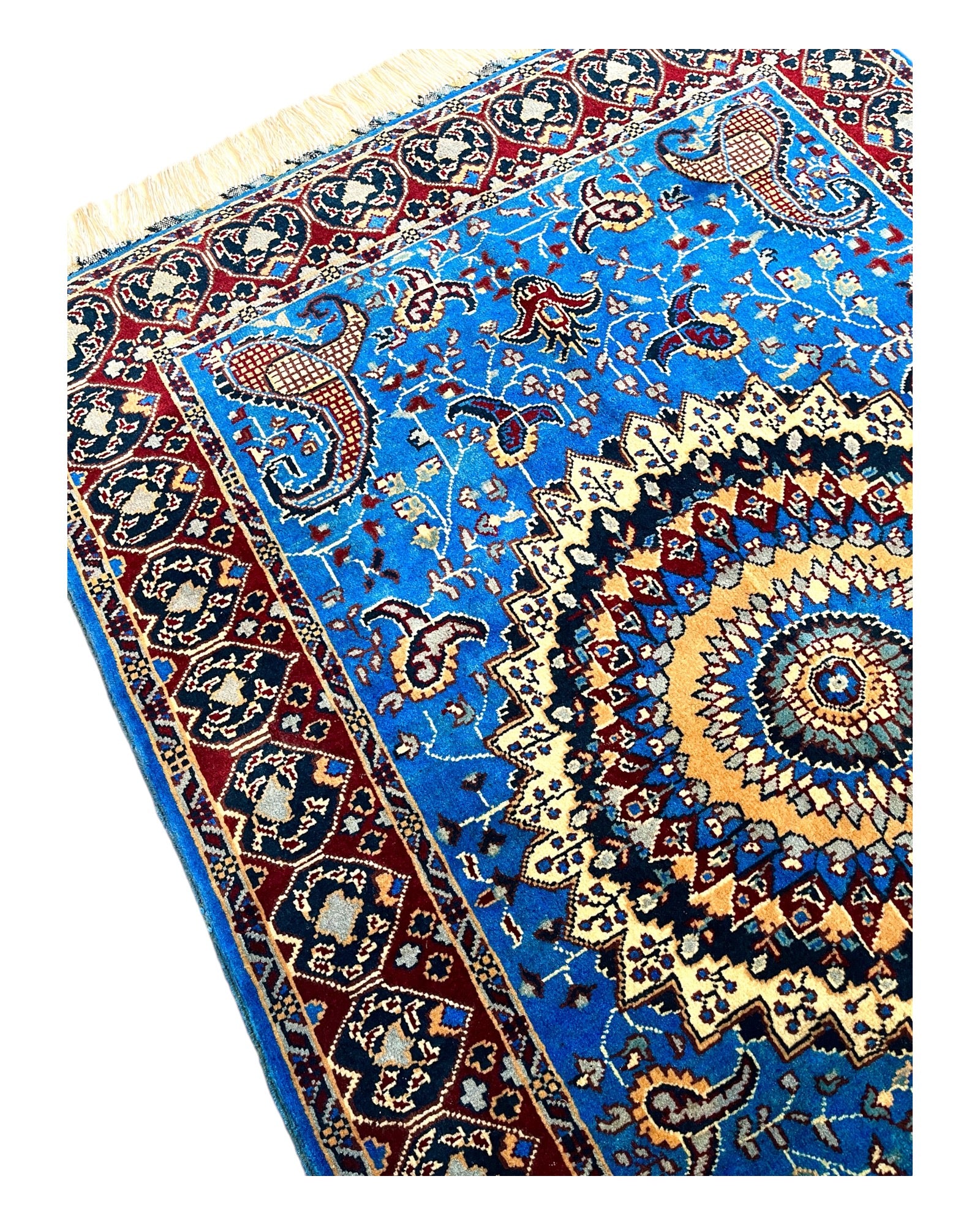 150cm x 102cm Blue Peacock Rug