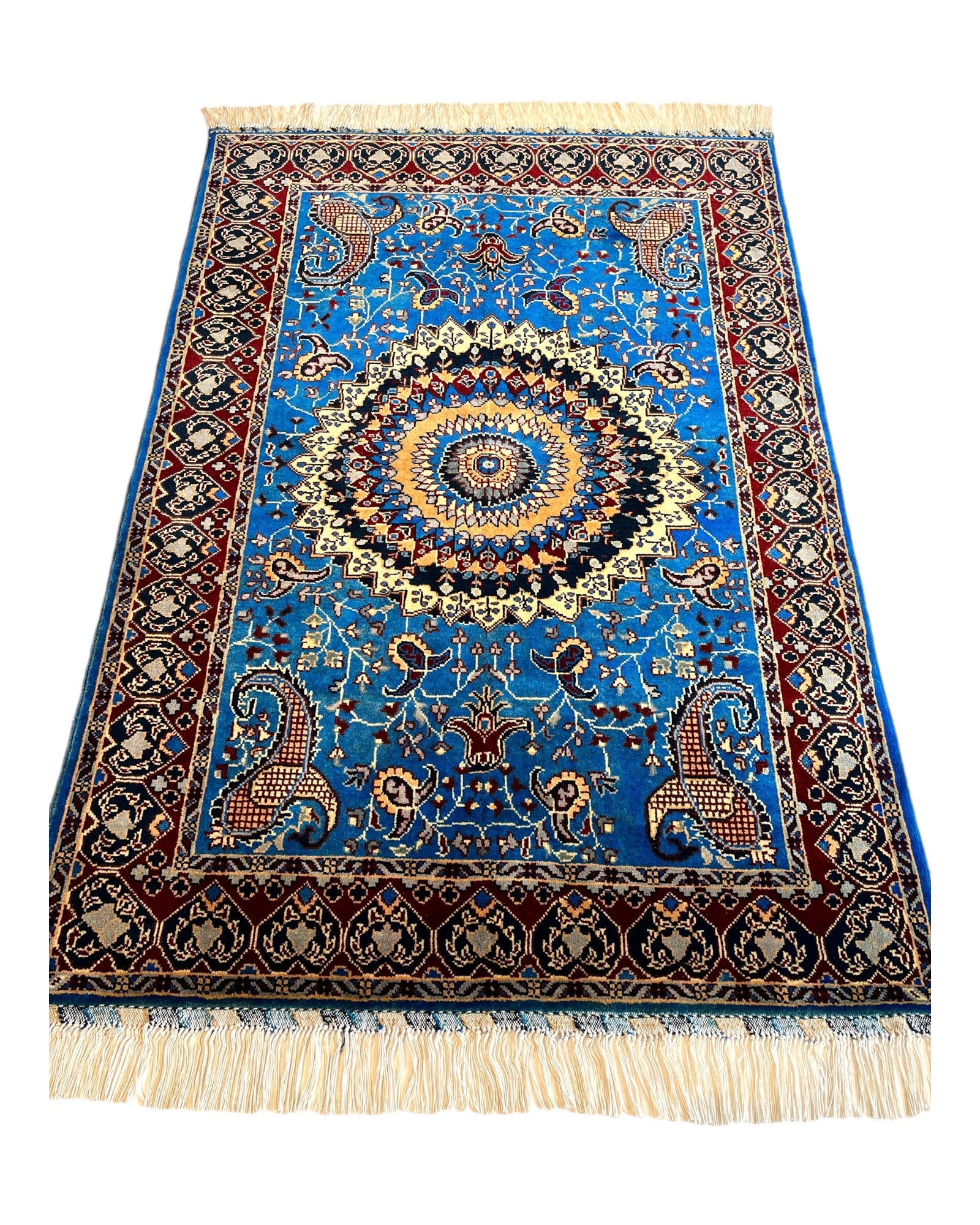 150cm x 102cm Blue Peacock Rug