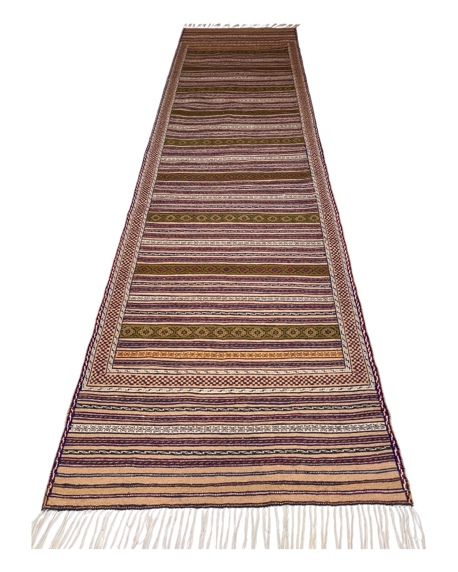 300cm x 77cm Vintage Maliki Kilim Runner