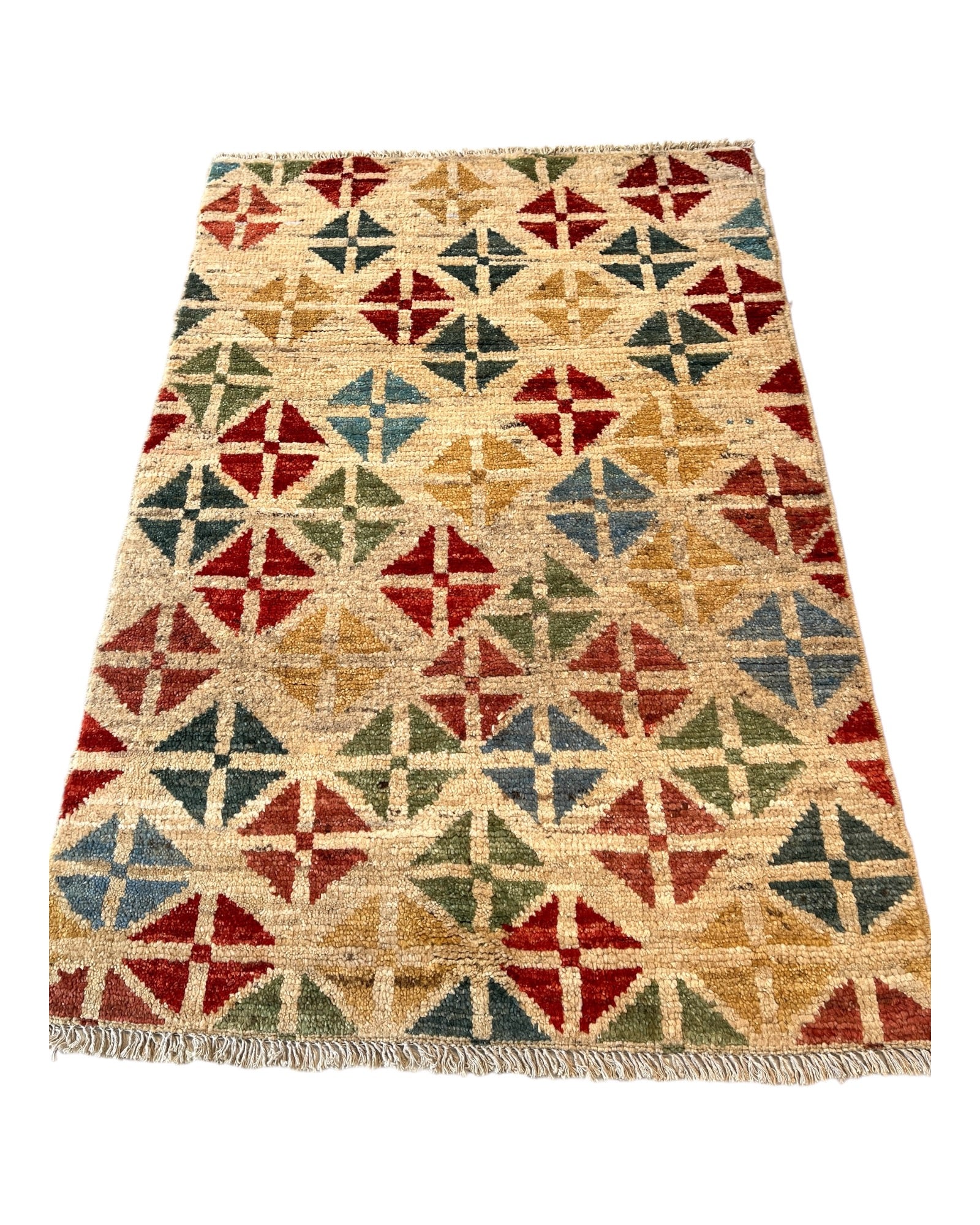 120 x 80cm Colourful Cream Gabeh Rug