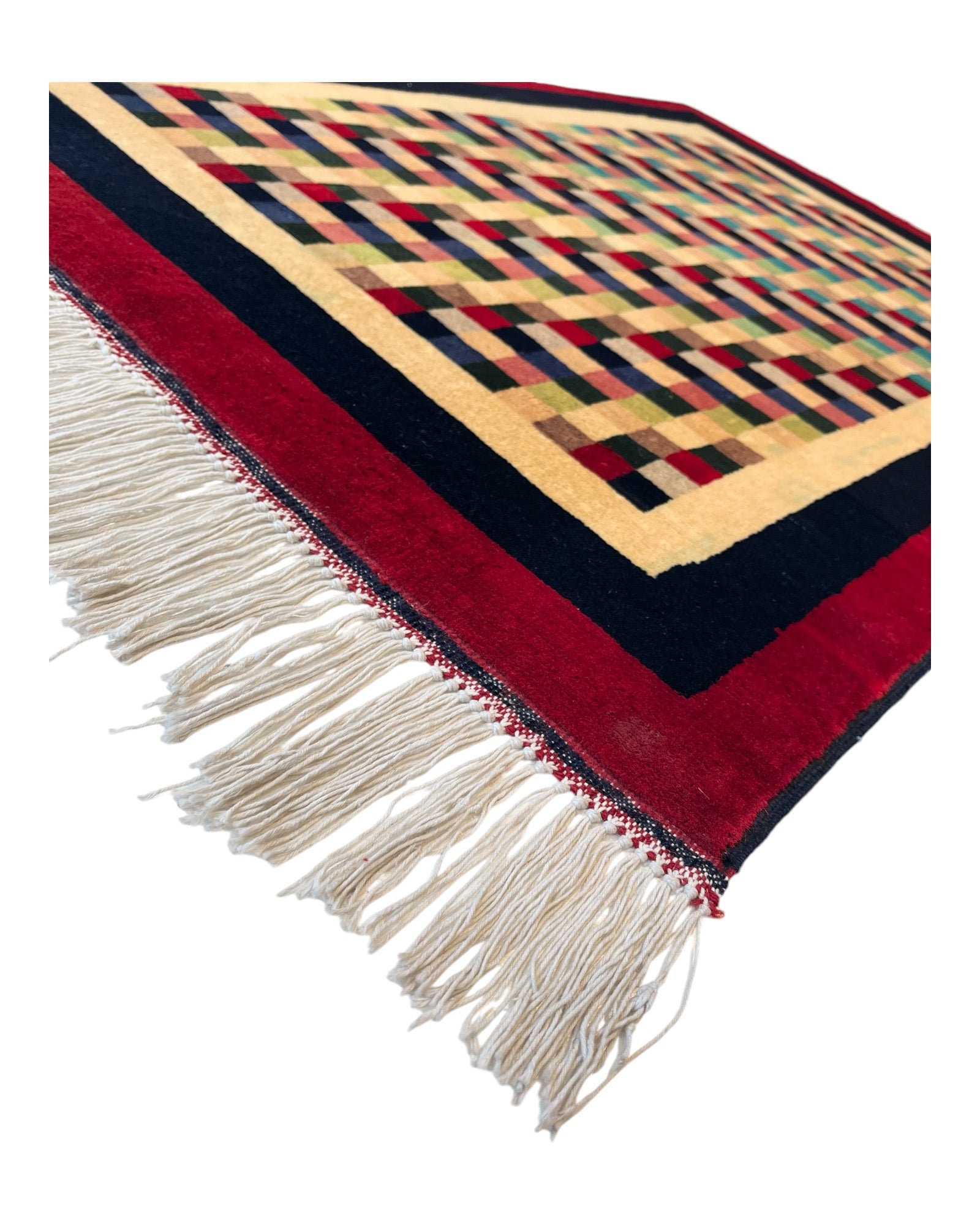 120 x 80cm Red Geometric Rug