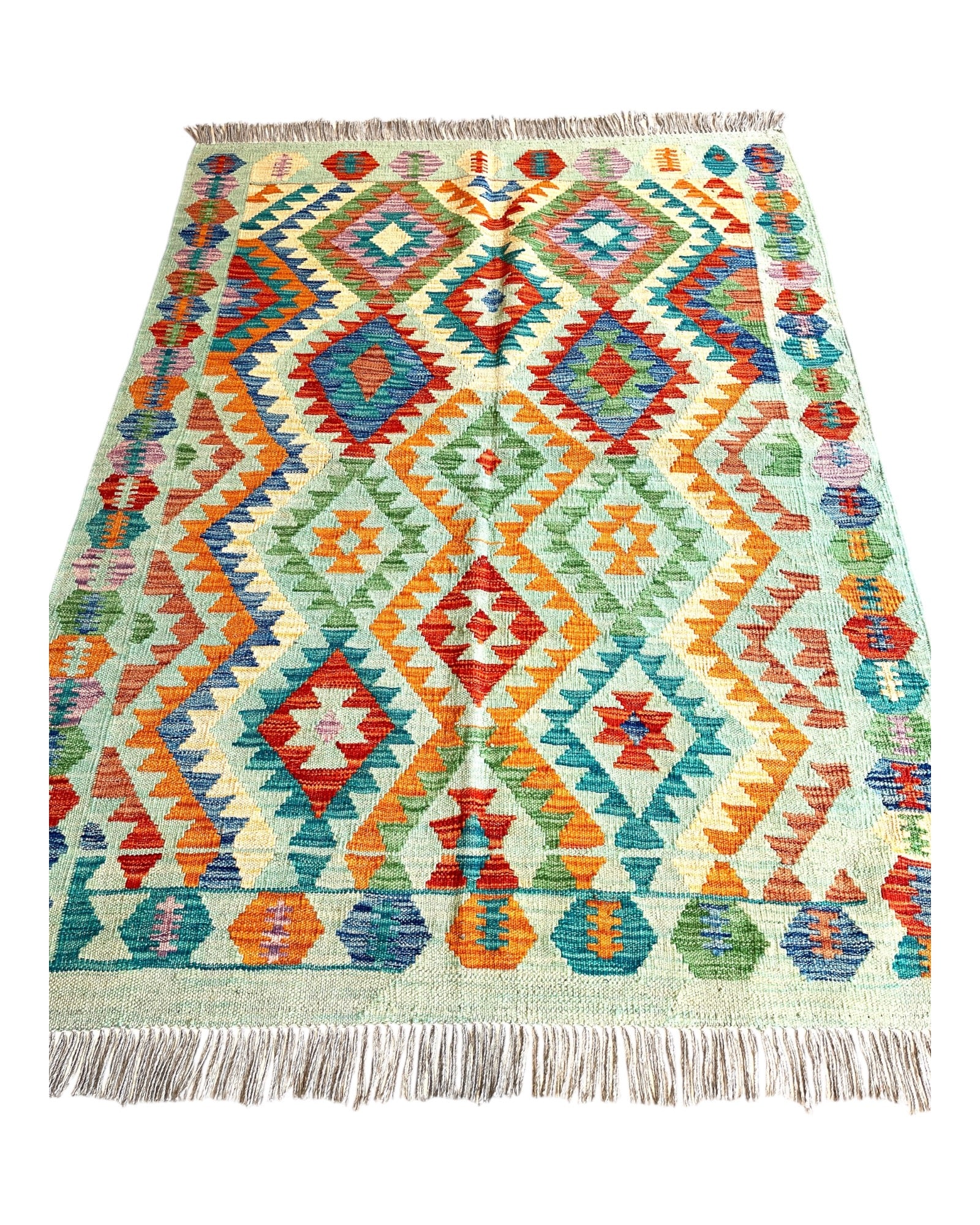 178cm x 130cm Green Maymana Kilim