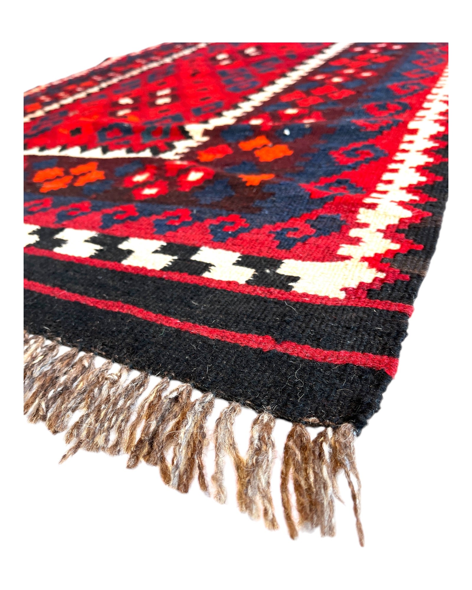 200cm x 100cm Red Maymana Kilim Runner