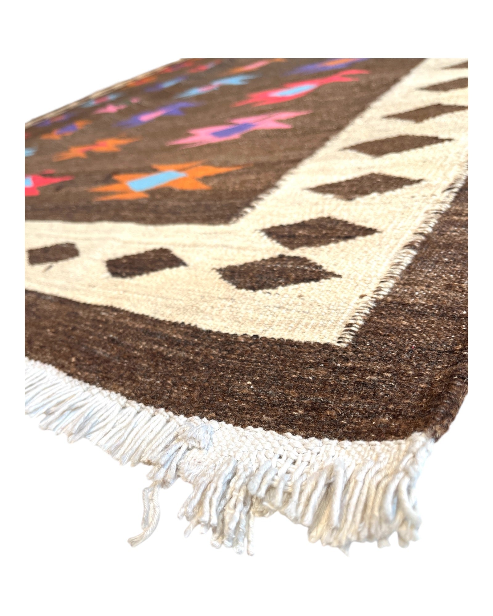 240cm x 173cm Vintage Pink & Brown Kilim