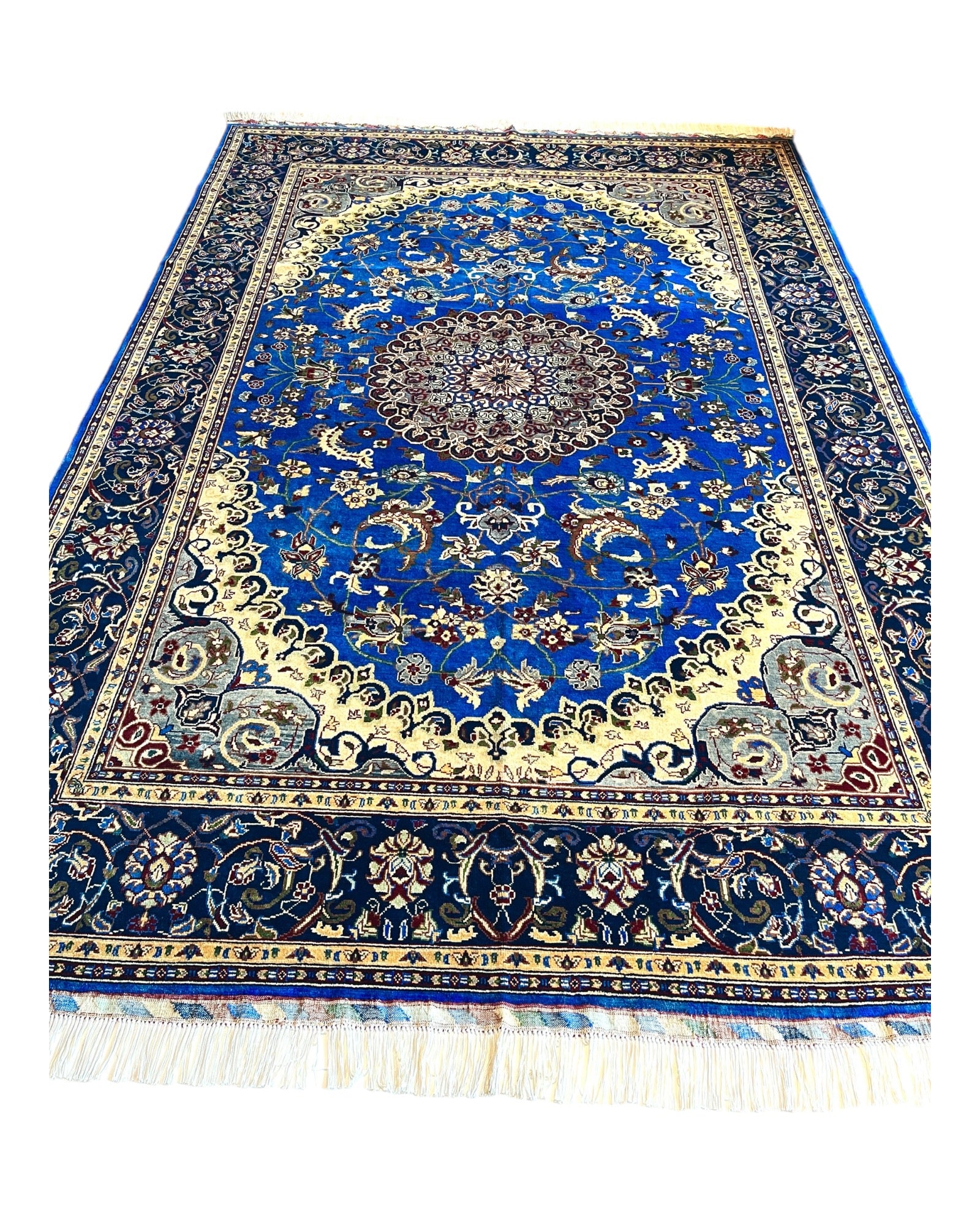 303cm x 207cm Blue & Gold Rug