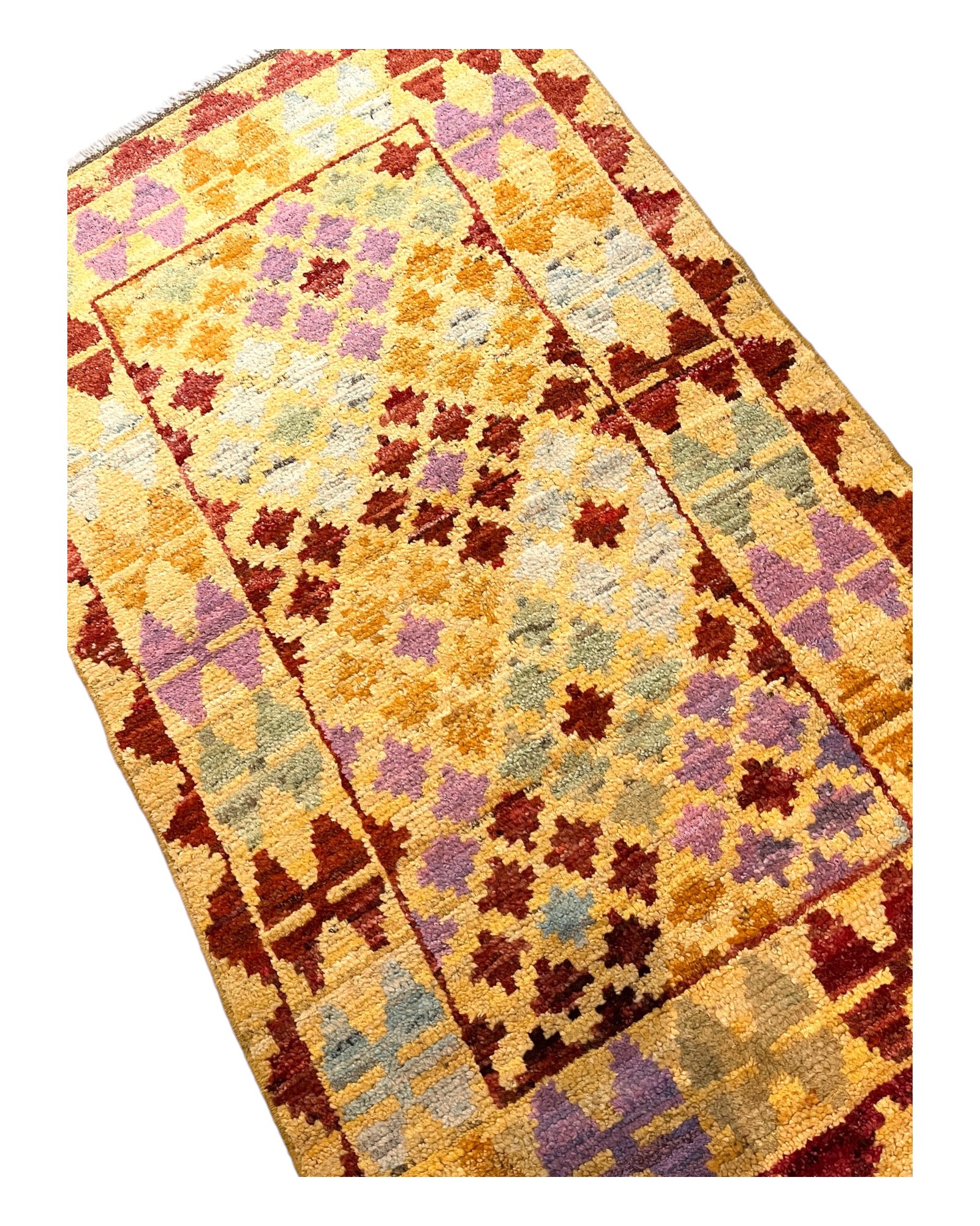 124cm x 75cm Yellow and Terracotta Gabeh Rug