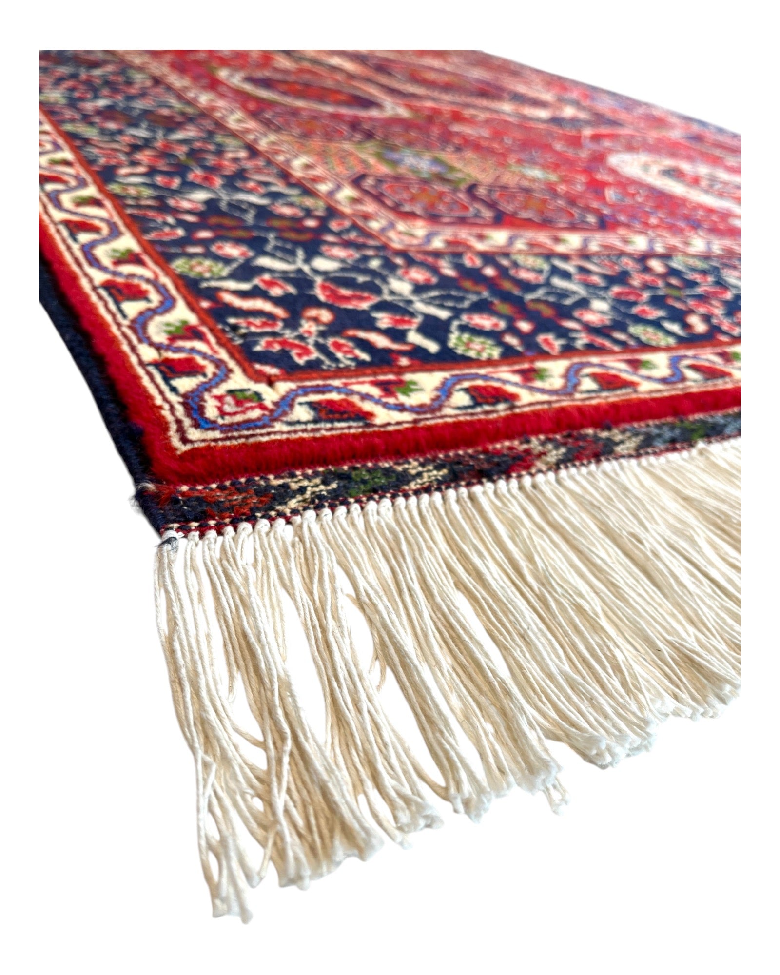 204cm x 150cm Red & Navy Afghan Rug